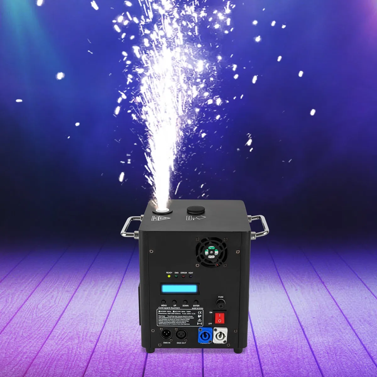 Pyrotechnikmaschinen 700W - BüHneneffekt Spark Machine Sparking Effekt mit Fernbedienung Cold Spark Feuerwerksmaschine DMX Sparkular Funkenmaschine für Bar Party