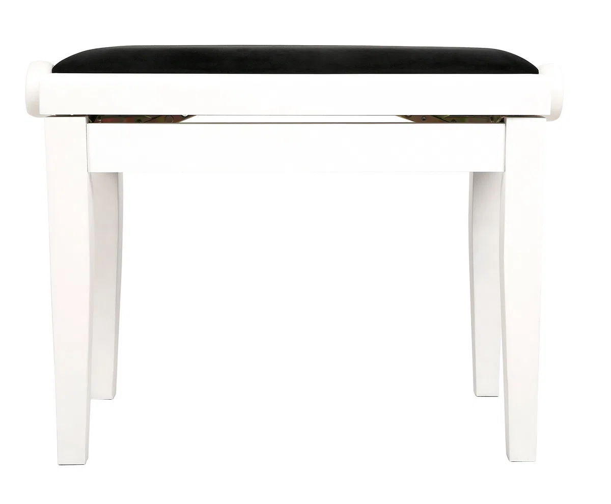 Pianobank/Klavierbank Elegance Weiss matt, höhenverstellbar durch Scherenmechanik