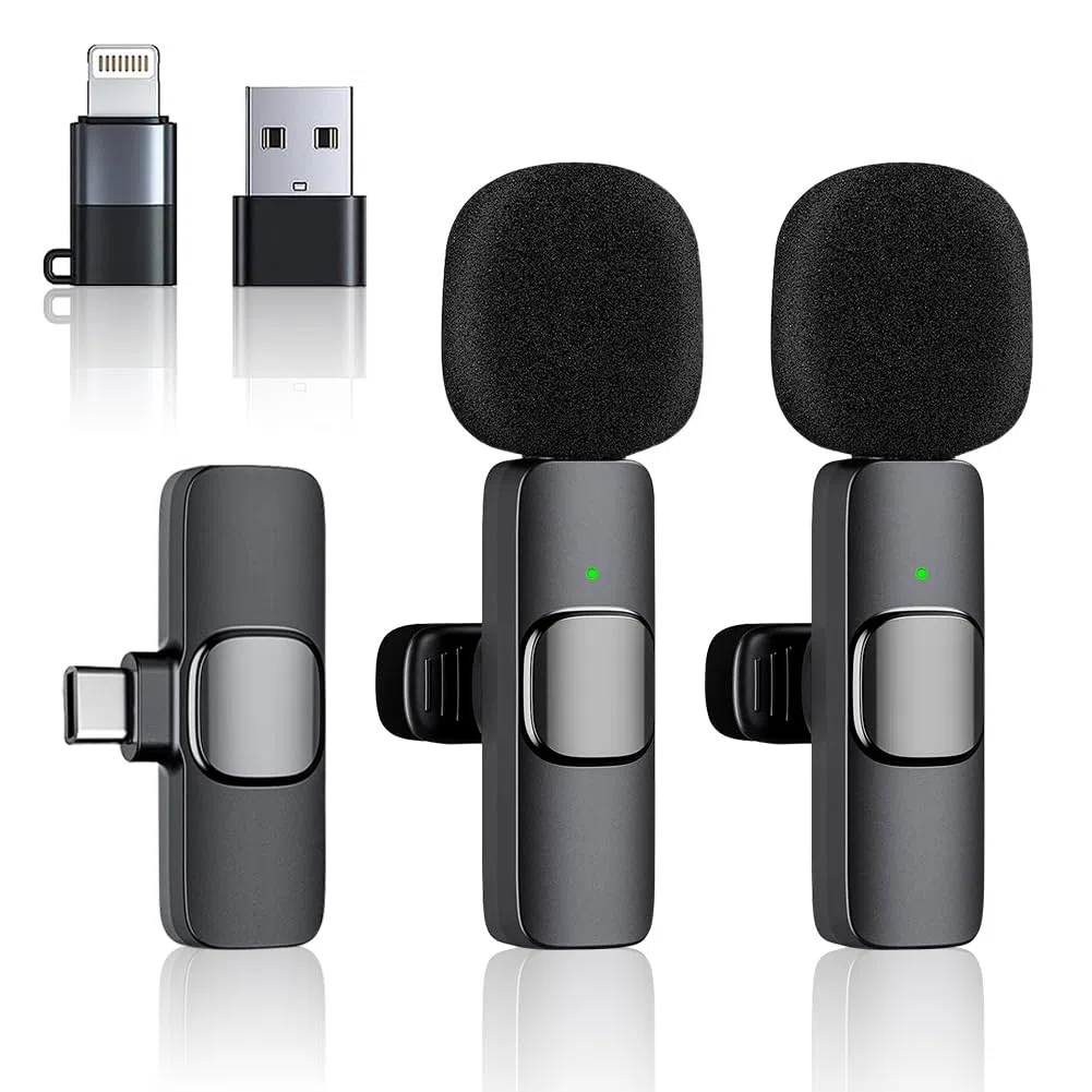 Lavalier Mikrofon Kabellos, Plug and Play Mini Mikrofon Bluetooth, USB C Mikrofone für iPhone IPad Android für Live,Videoaufzeichnung,YouTube,Vlog