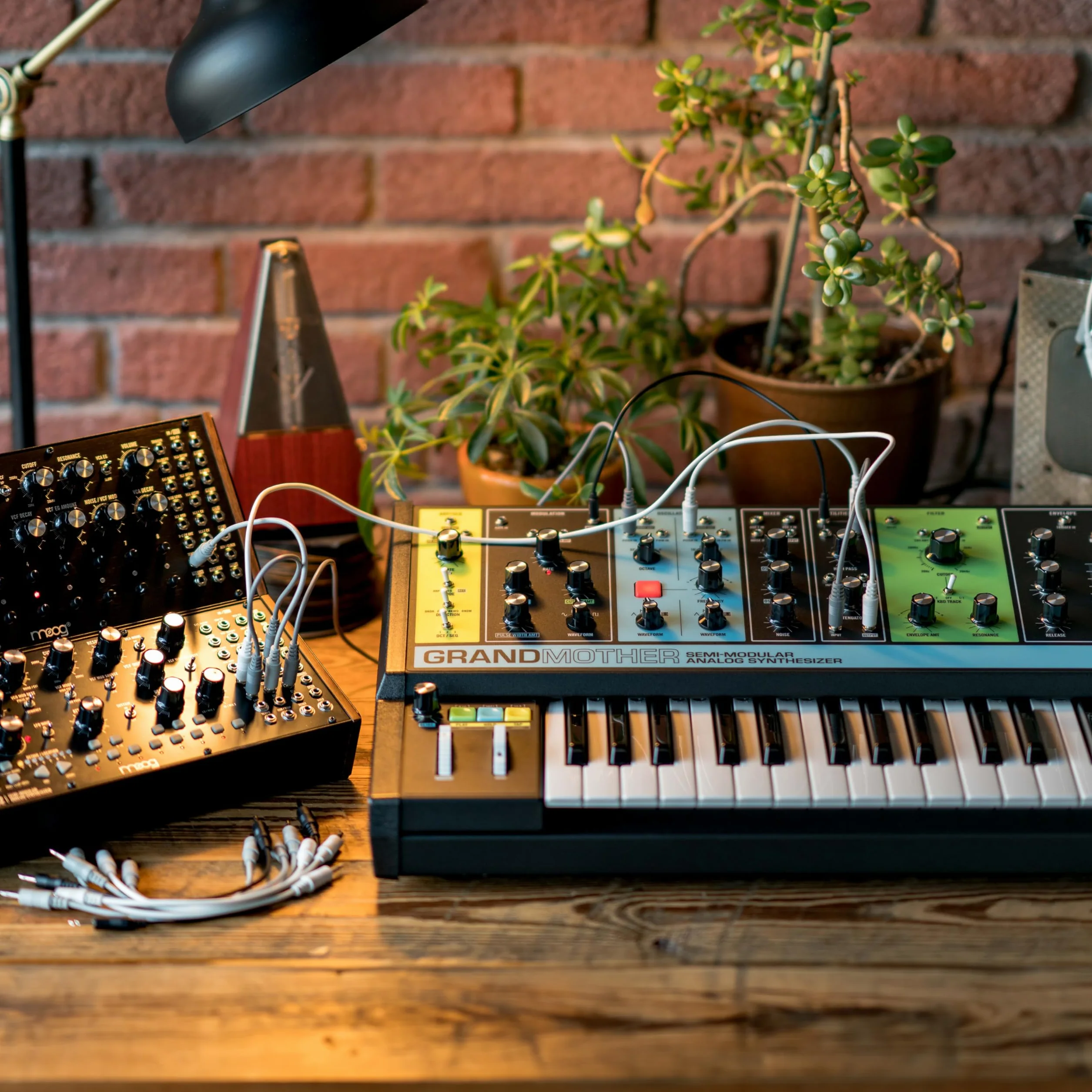 MOOG Grandmother Semimodularer Analog-Keyboard-Synthesizer mit 32 Tasten, Eingebautem Arpeggiator, Sequencer Und Federhalltank