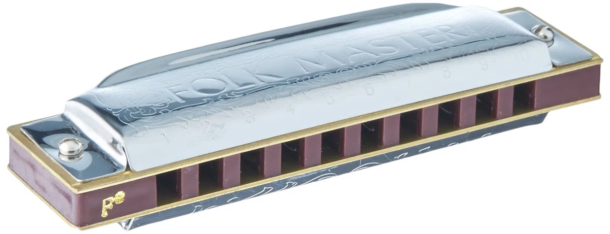 Suzuki 1072S Folkmaster Mundharmonika, silberfarben, 12-teiliges Set