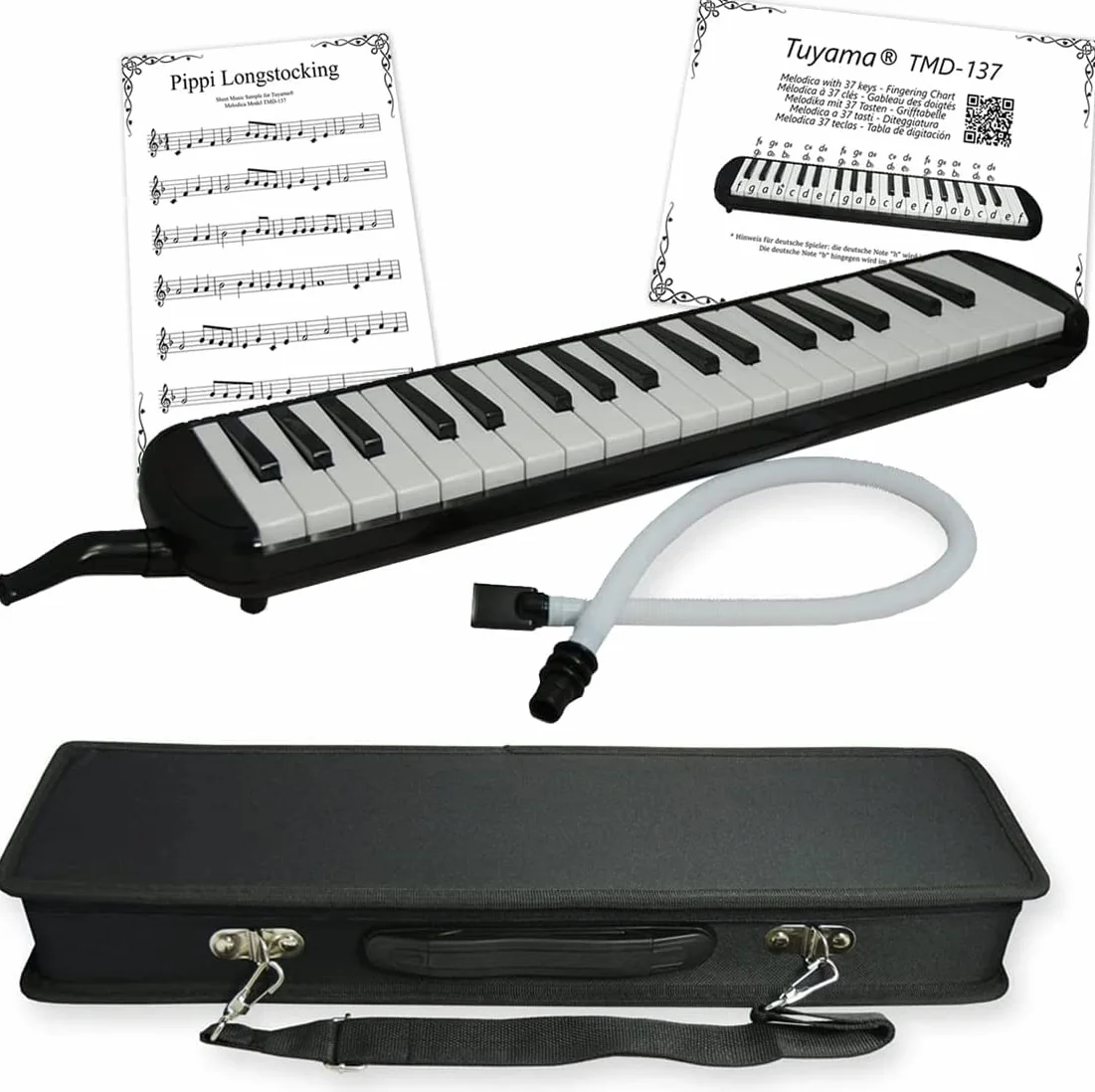 Melodica TMD-137A 37 Tasten mit Mundstück, Mundschlauch, Koffer