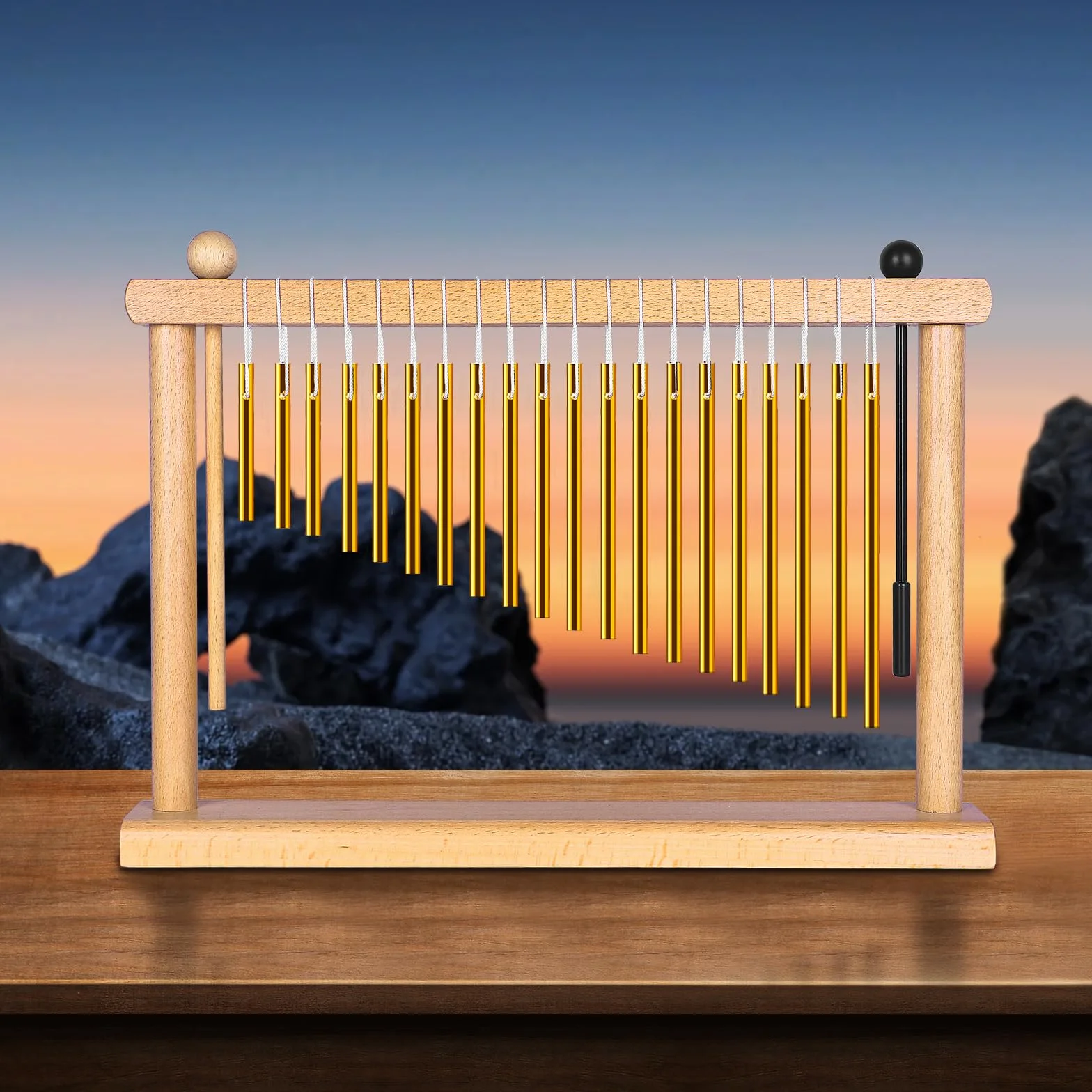 AKLOT Klangheilendes Klangspiel, Instrument, Meditation, 20 Töne, Tischklingel