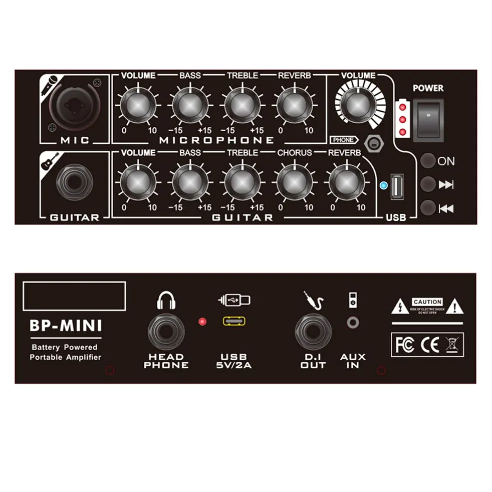 Coolmusic 30W Akustischer E-Gitarrenverstärker BT Tragbarer Gitarrenverstärker Lautsprecher mit Mikrofoneingang Bass Lautstärkeunterstützung Höhenregel Reverb-Effekt