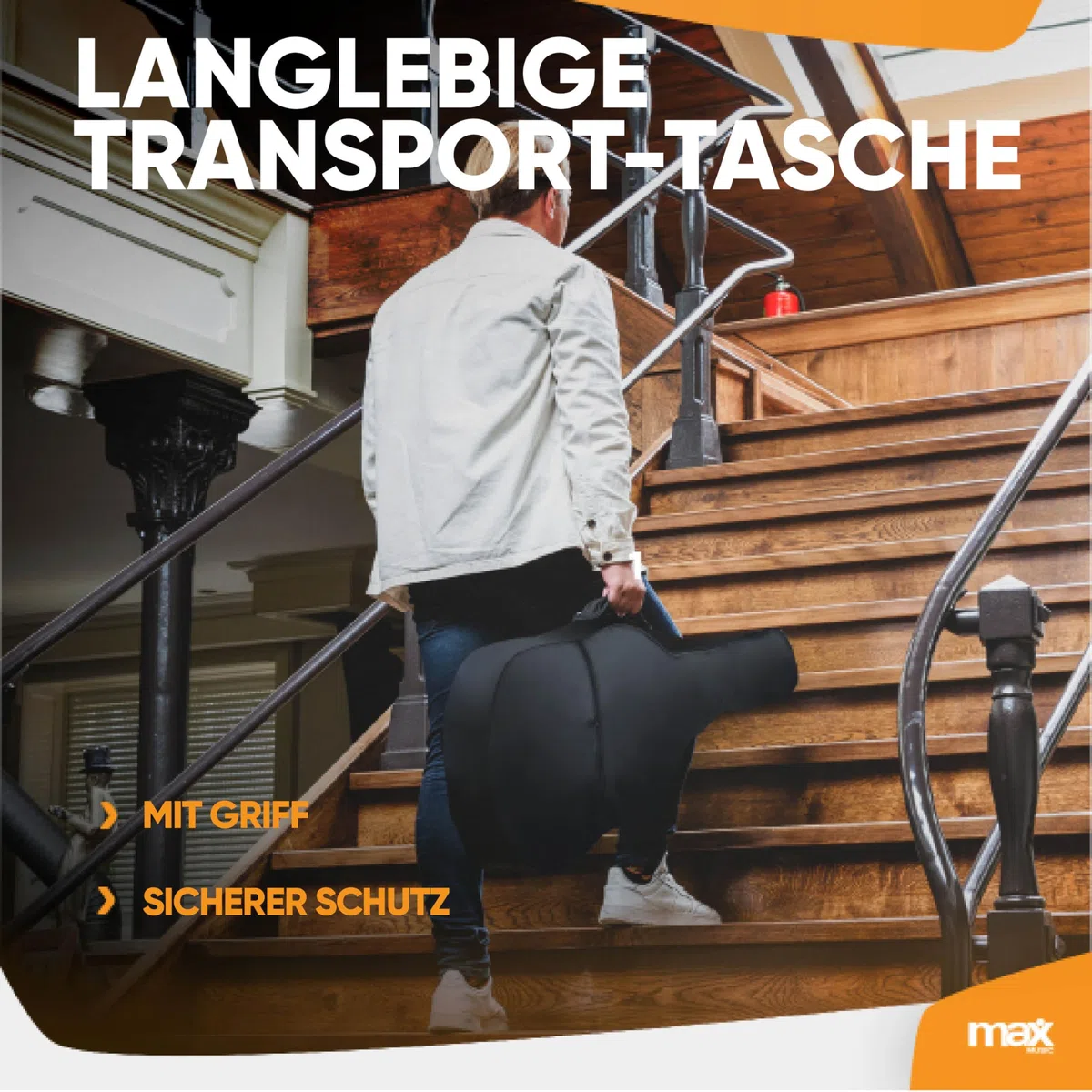 Max GigKit E Gitarre Set 4/4 mit Verstärker 40 Watt, Schwarz