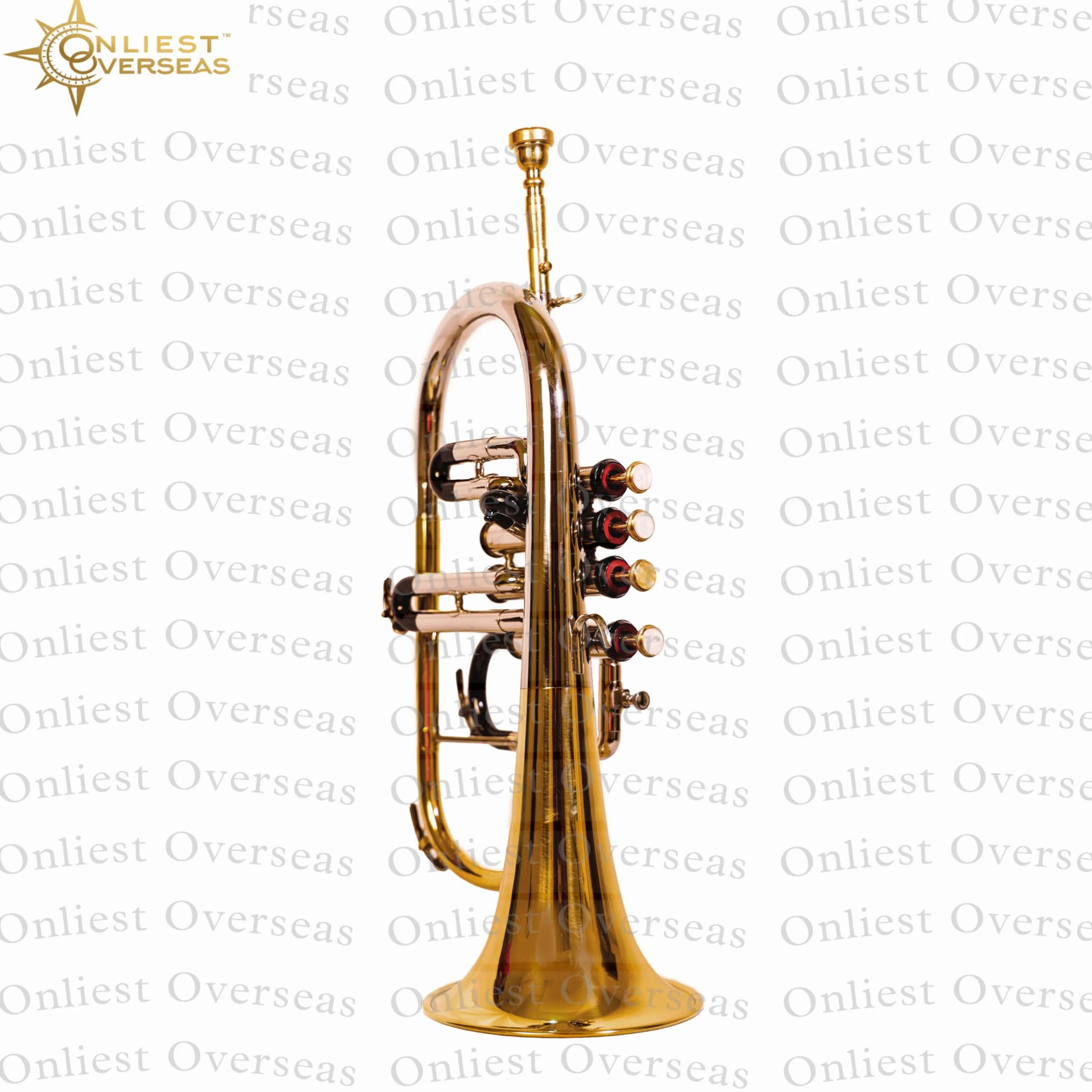 Flügelhorn 4 Ventile Messing Instrument mit Warmton Glatte Ventile für Musiker und Studenten