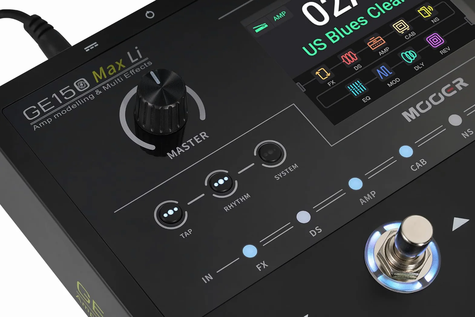 Mooer GE150 Max LI Multi Effects Pedal, w. Battery