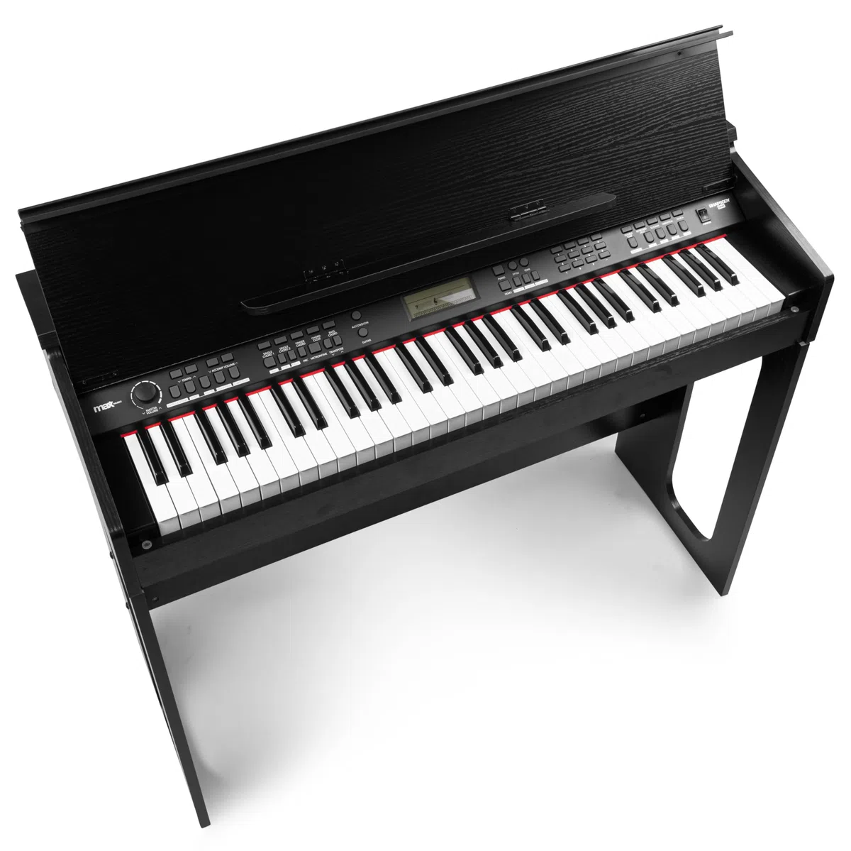 RhapsodyDP61 - Digitales E Piano Keyboard mit 61 Tasten, Keyboard mit Anschlagdynamik, Klavier-Möbel Ständer, 300 Sounds und Rhythmen, 80 Demos, Effekt Akkorde, USB, MIDI, Sustain Anschluss