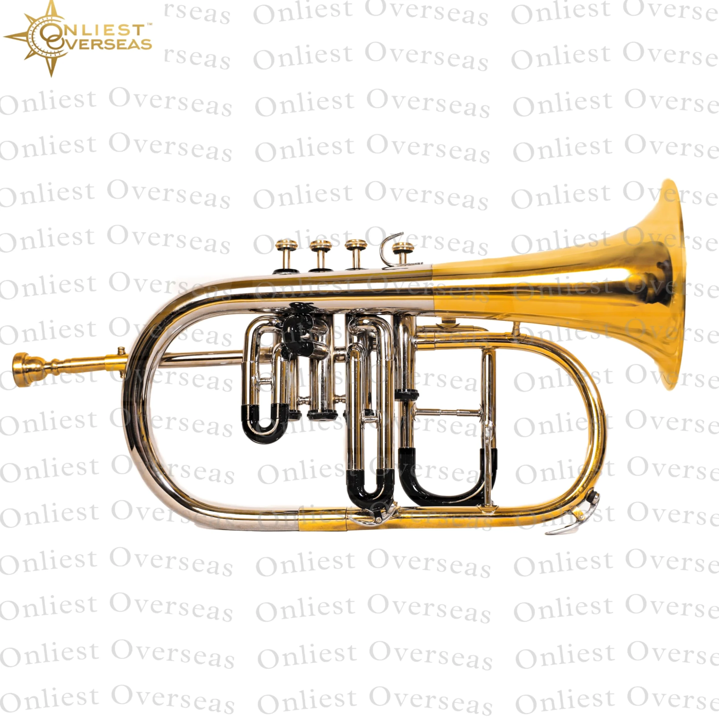 Flügelhorn 4 Ventile Messing Instrument mit Warmton Glatte Ventile für Musiker und Studenten