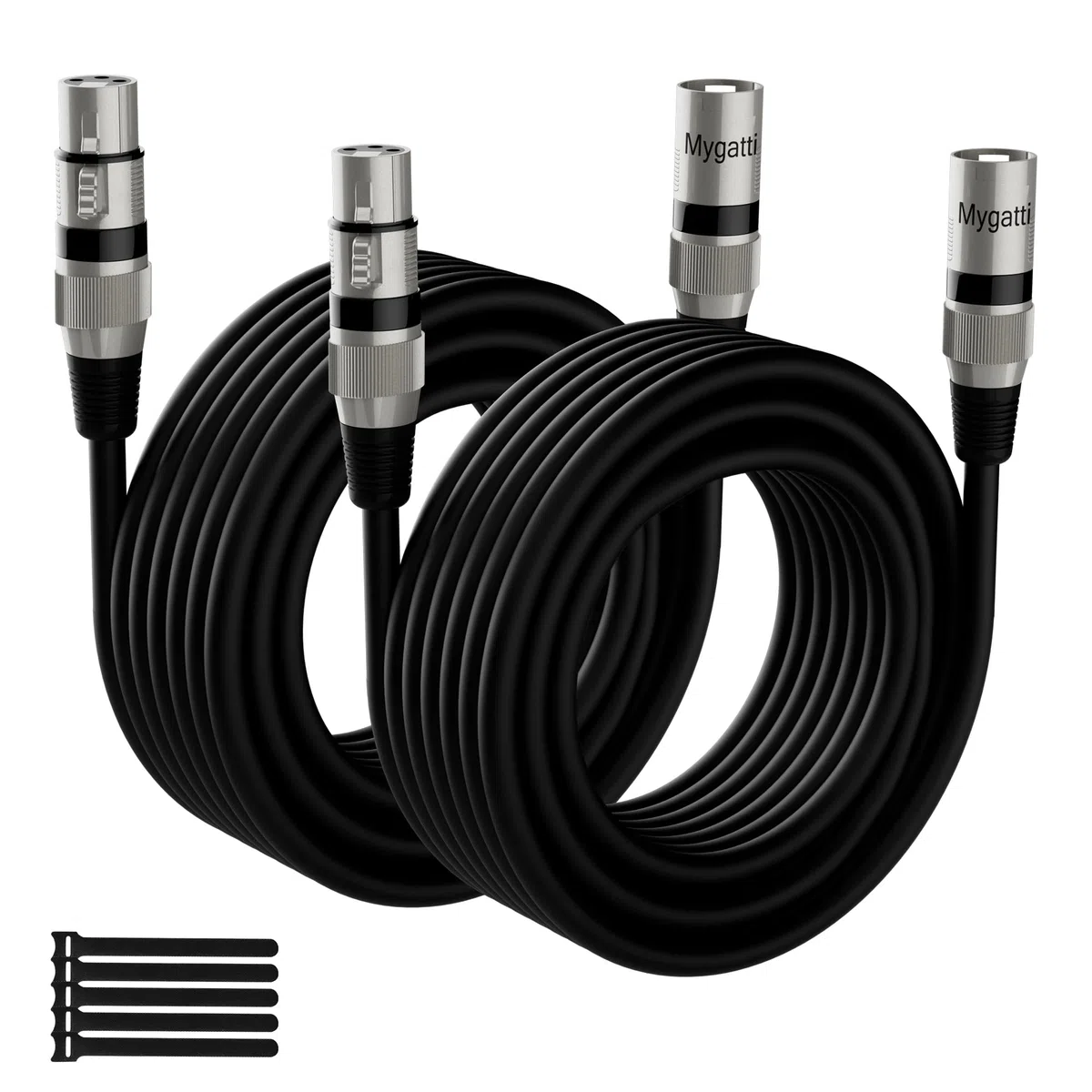 XLR-Kabel Mikrofonkabel 10m 2er-Pack schwarz Stecker auf Buchse 3-polig abgeschirmt ausbalanciert Patchkabel