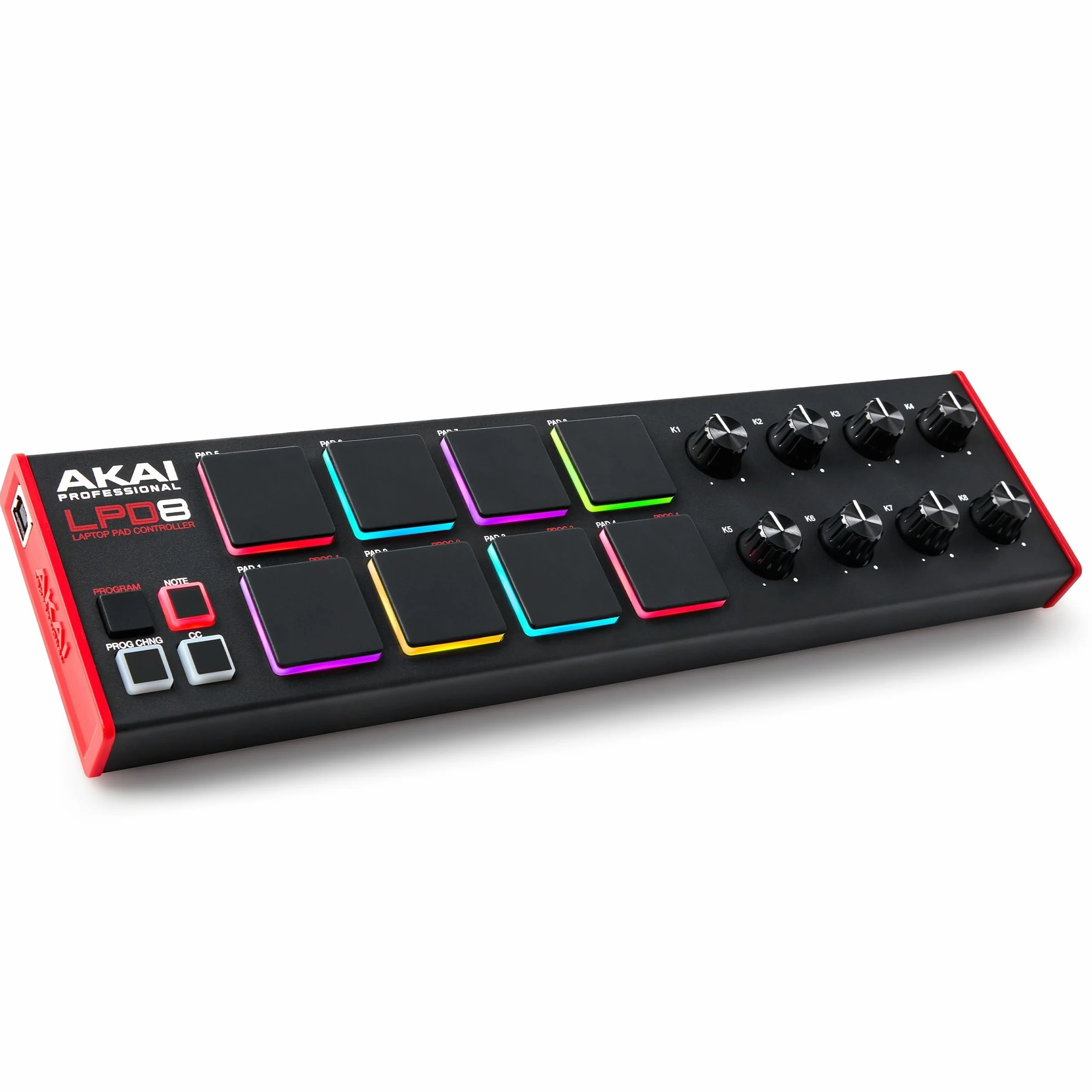 Akai Professional LPD8 - USB MIDI Pad Controller Drum Machine mit MPC Drum Pads für Mac und PC, Zuweisbaren Drehreglern und Musikproduktionssoftware