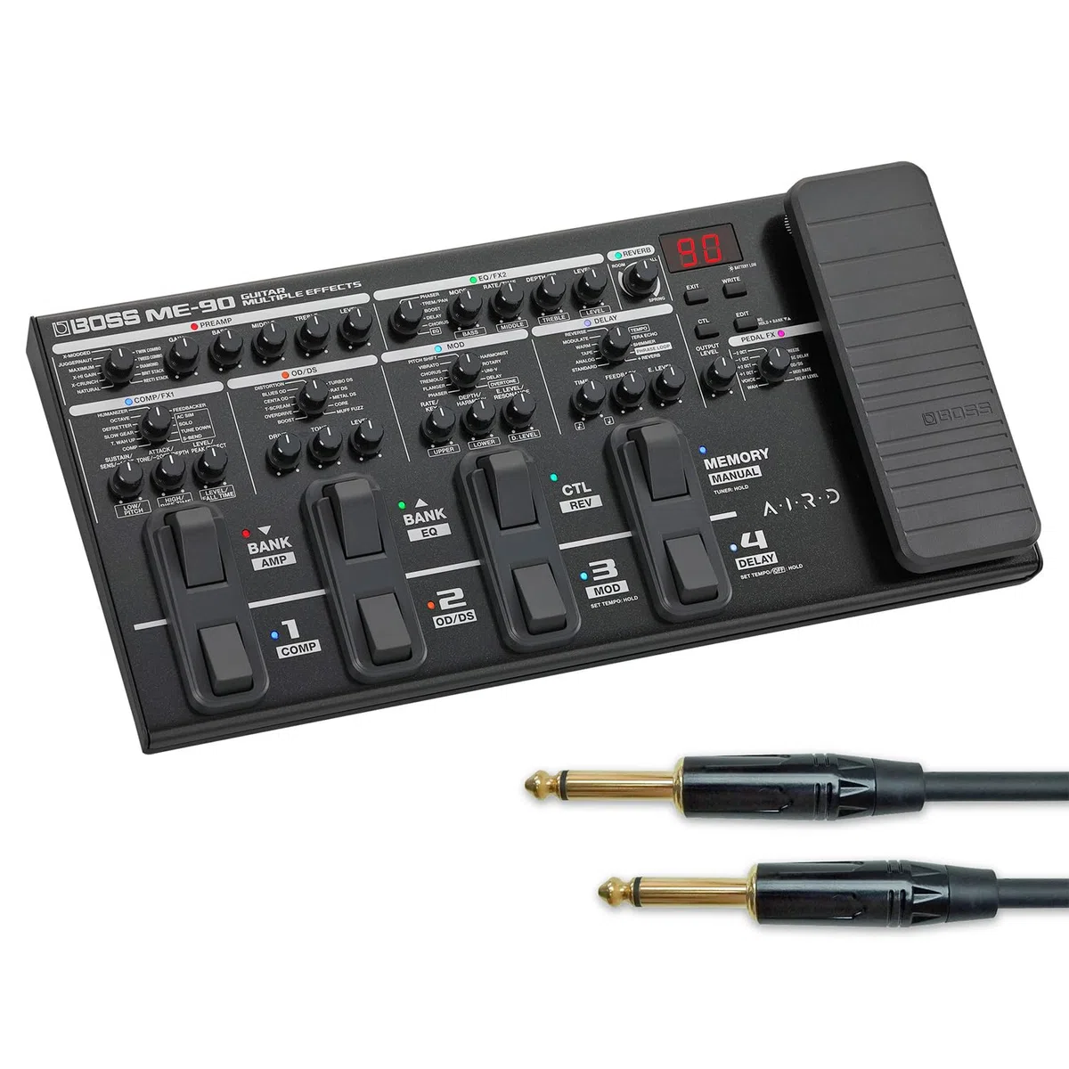 Boss ME-90 Gitarrenprozessor Multi-Effektgerät für Gitarre + keepdrum Klinkenkabel