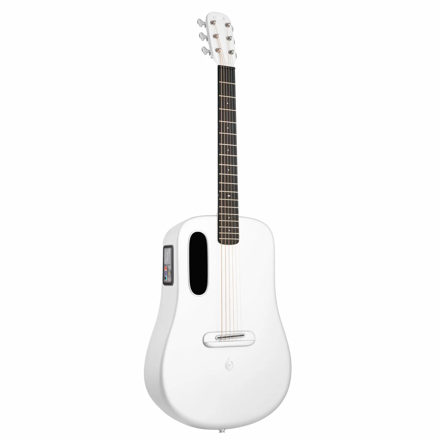 LAVA ME 4 Elektro-akustische Gitarre aus Carbonfaser – Reisefähige Smart Audio-Gitarre mit 3,5-Zoll-Touchscreen, HILAVA 2.0-System, Rechtshänder-Modell und FreeBoost 3.0-Technologie (36 Zoll, weiß)