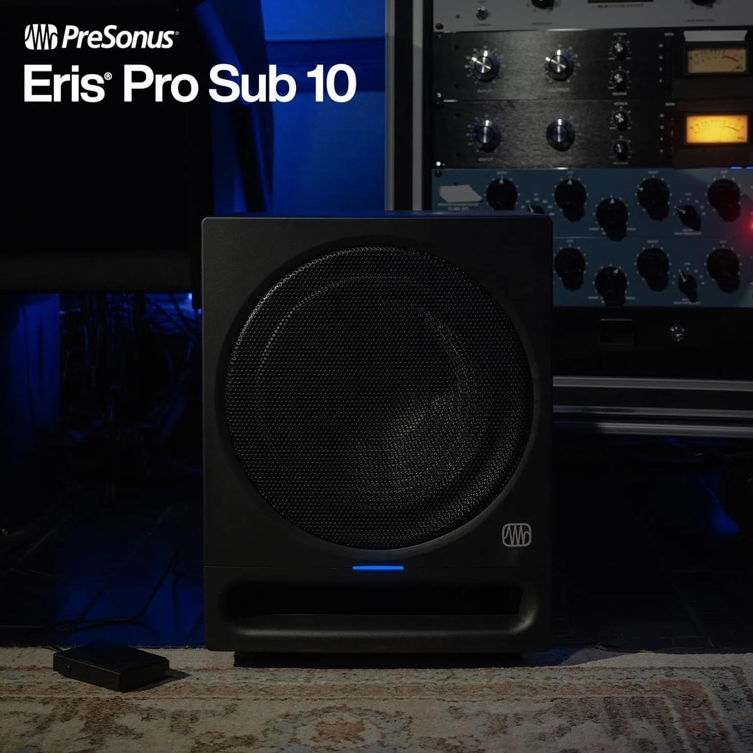 PreSonus Eris Pro Sub 10 – 10-Zoll-Aktiv-Studio-Subwoofer mit Frontabstrahlung, inklusive Fußschalter