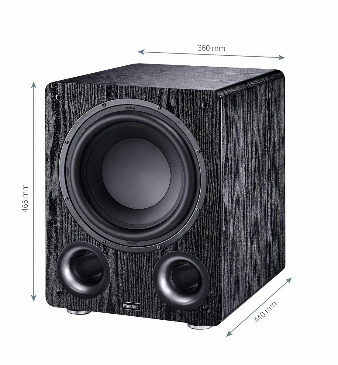 Magnat Alpha RS 12, Aktivsubwoofer mit 300 mm großer Membran und bis zu 240 Watt Leistung | Aktiver Frontfire-Bassreflex-Subwoofer mit 30-cm-Tieftöner, 120/240 W, 20-200 Hz, variabler Trennfrequenz und Phase.