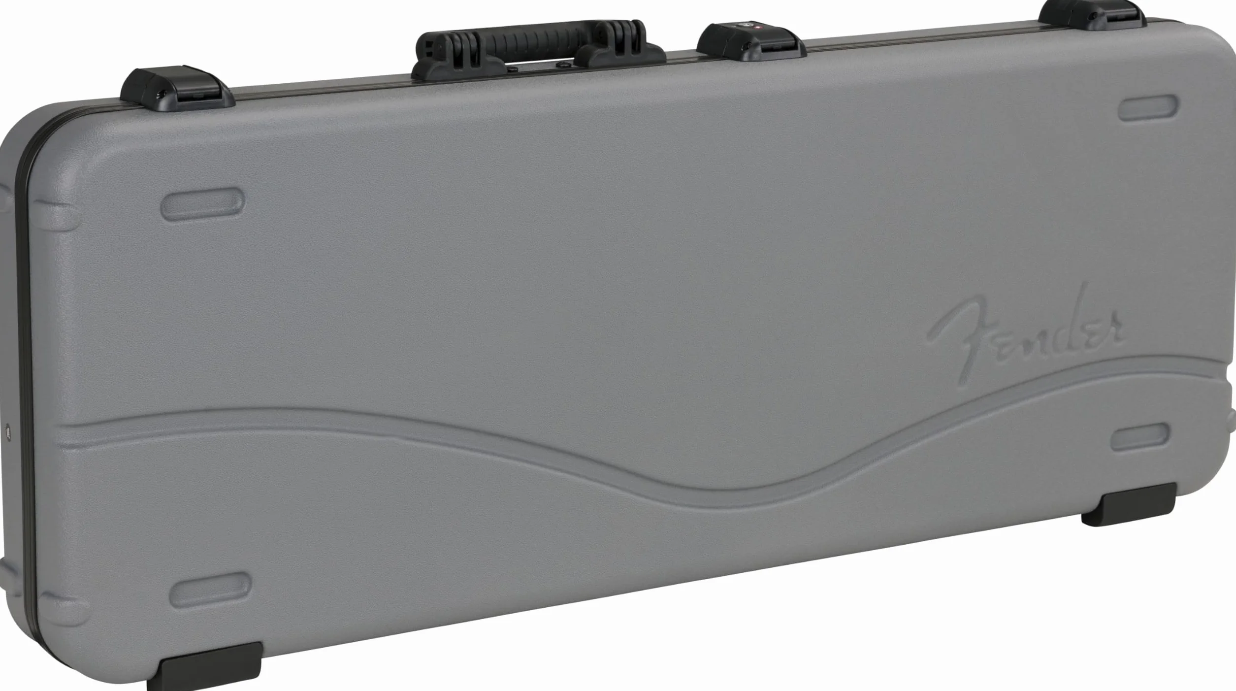 Fender Deluxe Molded Koffer, Hartschalenkoffer für Stratocaster und Telecaster, E-Gitarrenkoffer, Gitarren Koffer, Transportkoffer für E-Gitarre, robust und sicher, Inca Silver