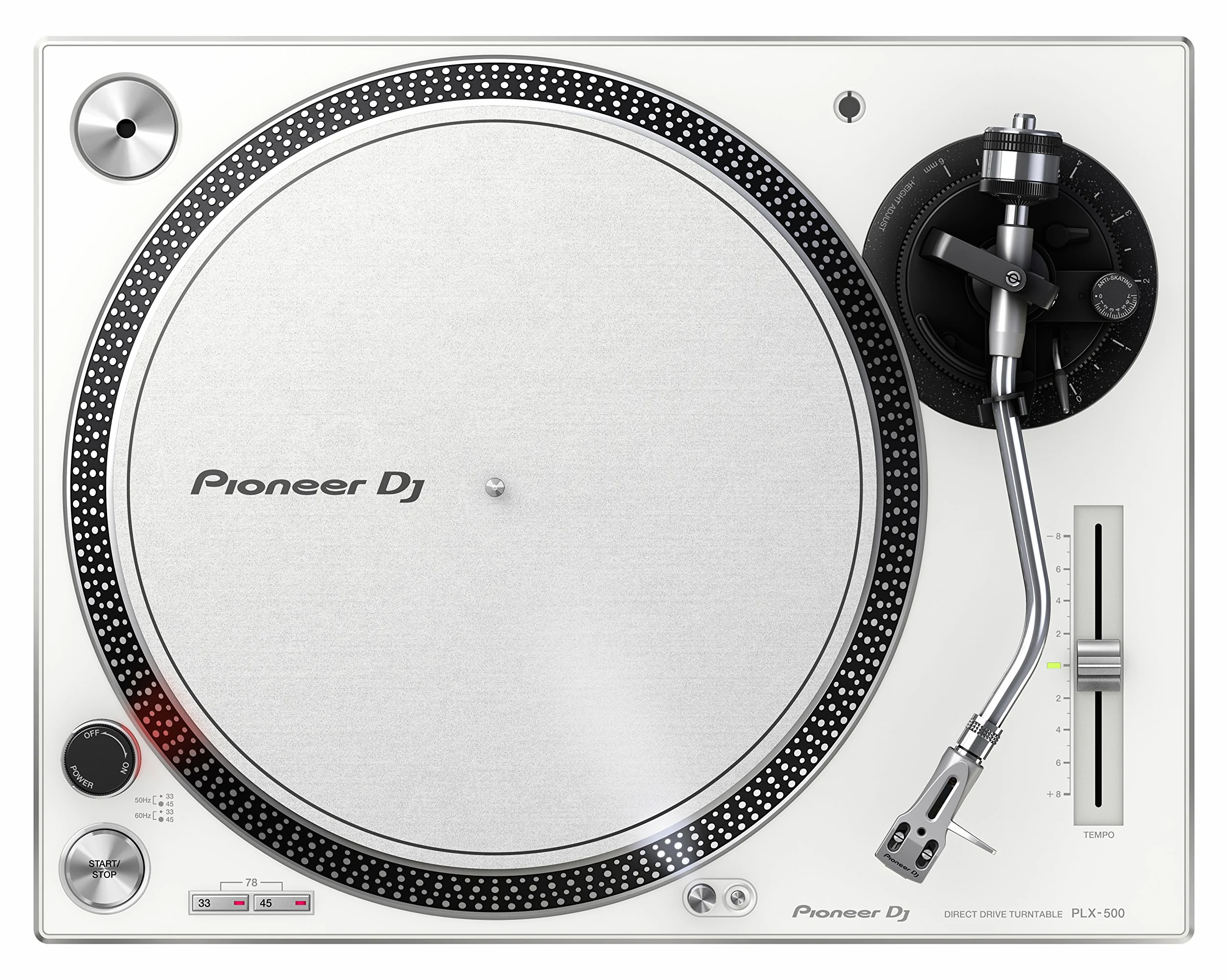 Pioneer DJ PLX-500-W DJ-Plattenspieler mit Direktantrieb, Weiß & Reloop Concorde Black – Sphärisch geschliffenes Tonabnehmersystem mit robuster Konstruktion