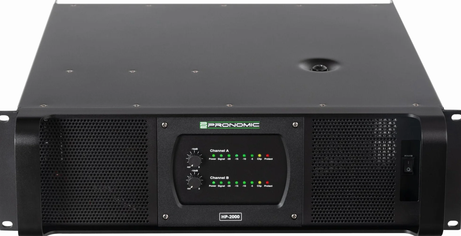 Pronomic HP-2000 Endstufe 2x 3000 Watt - Ausgangsleistung (4 Ohm): 2x 3000 Watt - Zuschaltbare Hoch-/Tiefpassfilter mit einstellbarer Crossover-Frequenz - Wählbare Eingangsverstärkung - Schwarz