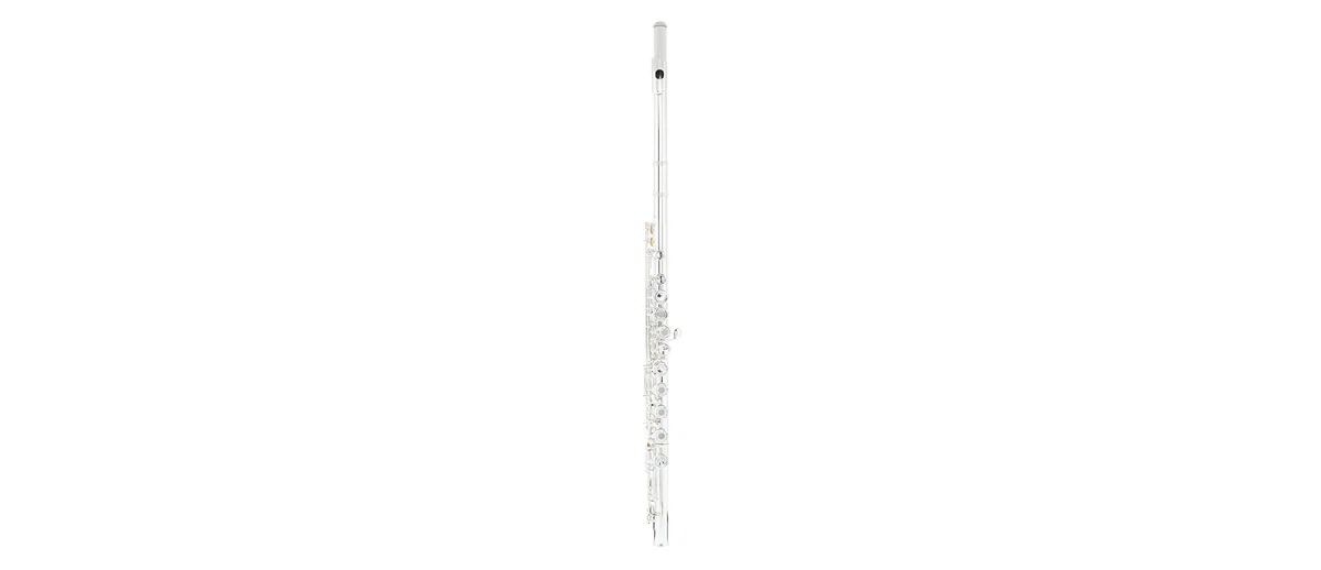 Querflöte Flöte offene Klappen (Ringklappen), echt versilbert VOLLSILBERKOPF (925 sterling silver), Tragetasche, Querflötenständer, Wartungsservice