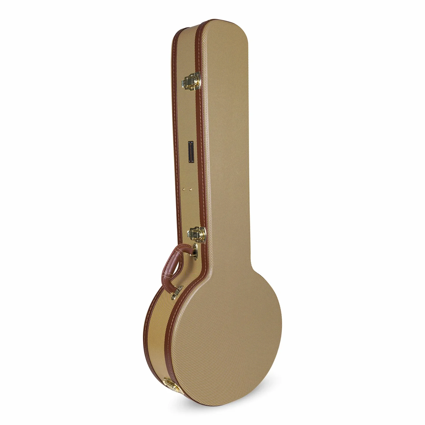 Crossrock Deluxe Hartschalenkoffer aus Holz für 5-Saiten-Resonator-Banjo, Vinyl Tweed – Modell CRW620BJTW