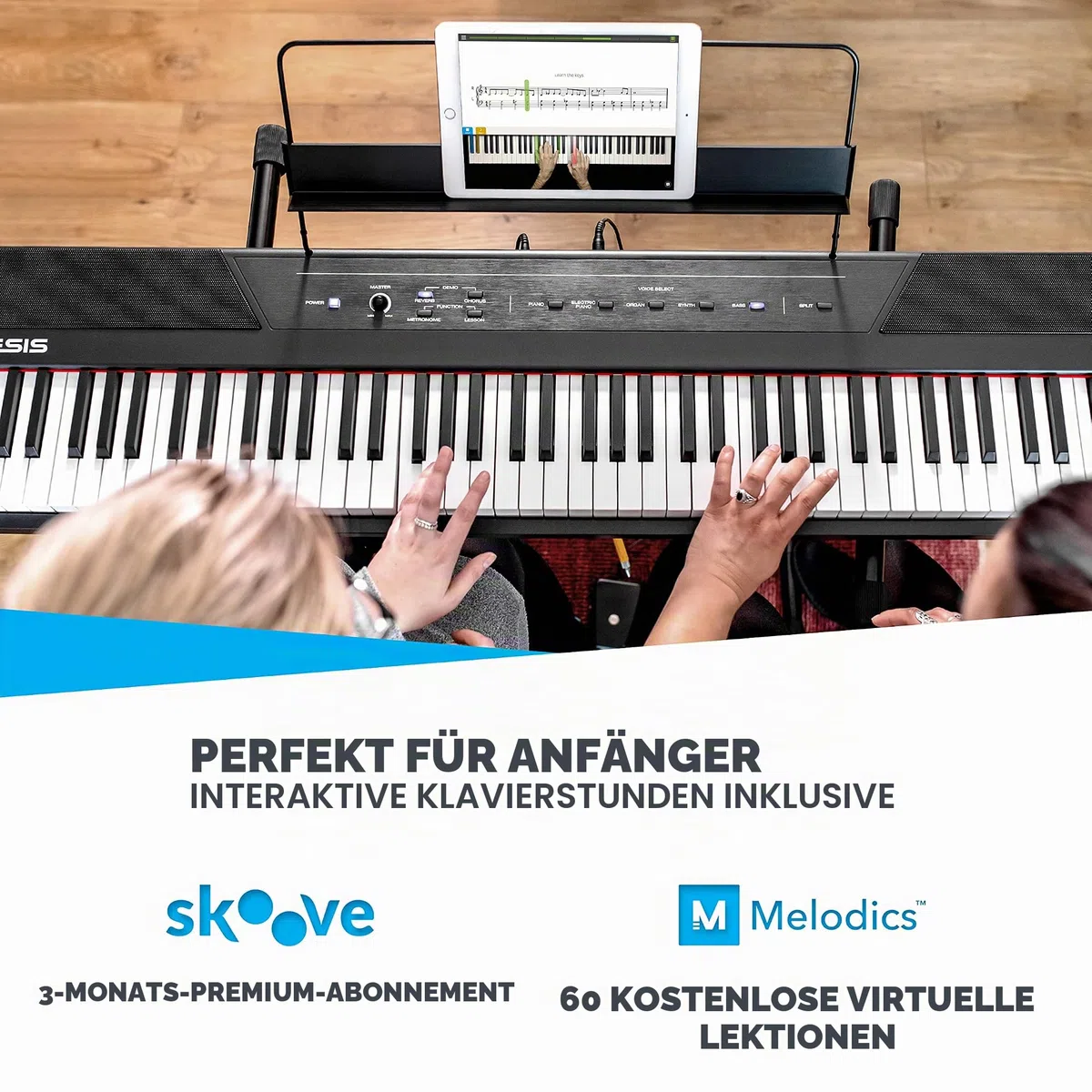 Alesis Recital - 88-Tasten Einsteiger Digital Piano Keyboard mit halbgewichteten Tasten & M-Audio SP-2 - Universal Sustain Pedal mit Piano Style Action, das ideale Zubehör für MIDI-Keyboards