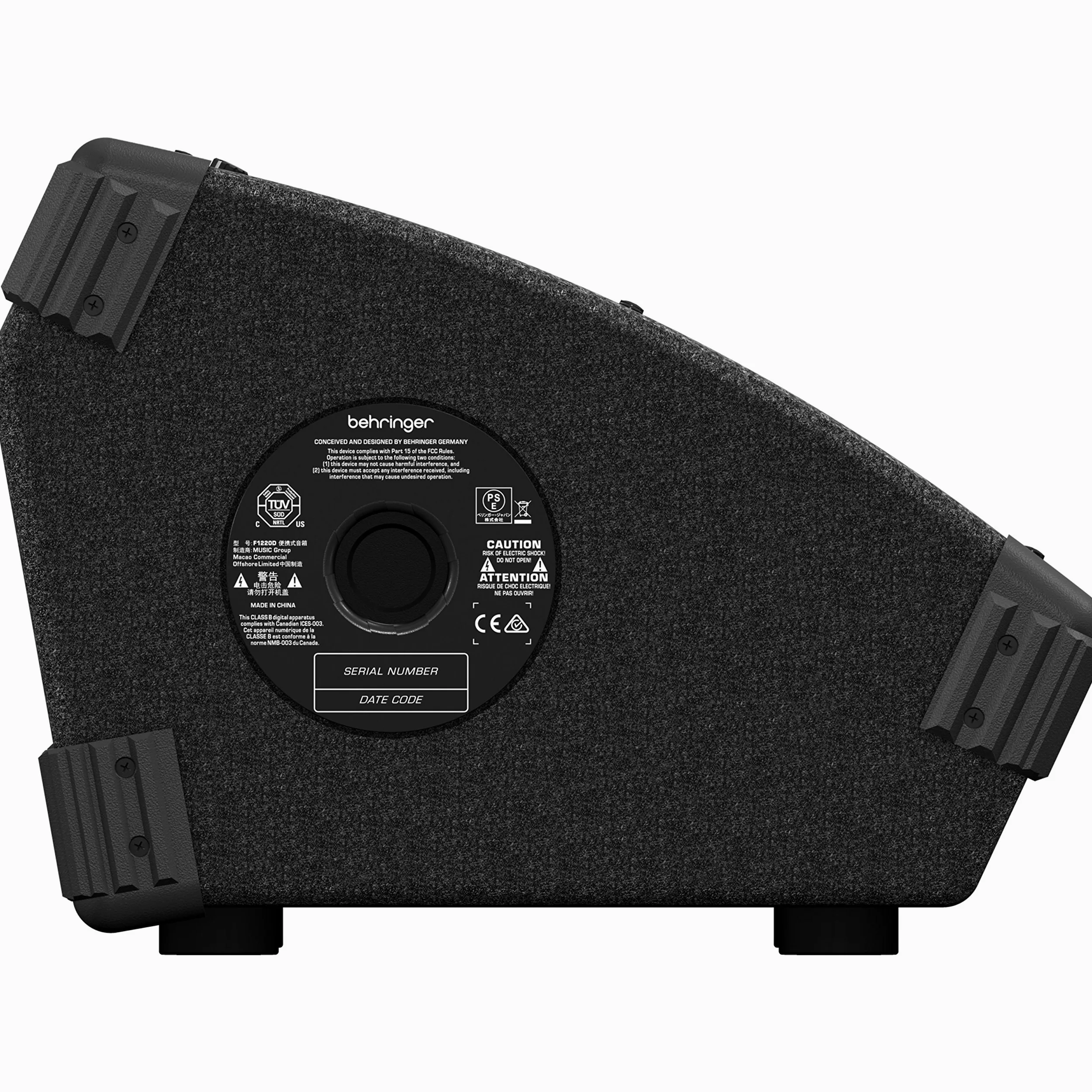 Behringer EUROLIVE F1220D Bi-Amped 250 Watt Monitor-Lautsprechersystem mit 12" Woofer, 3" Hochtöner und Rückkopplungsfilter