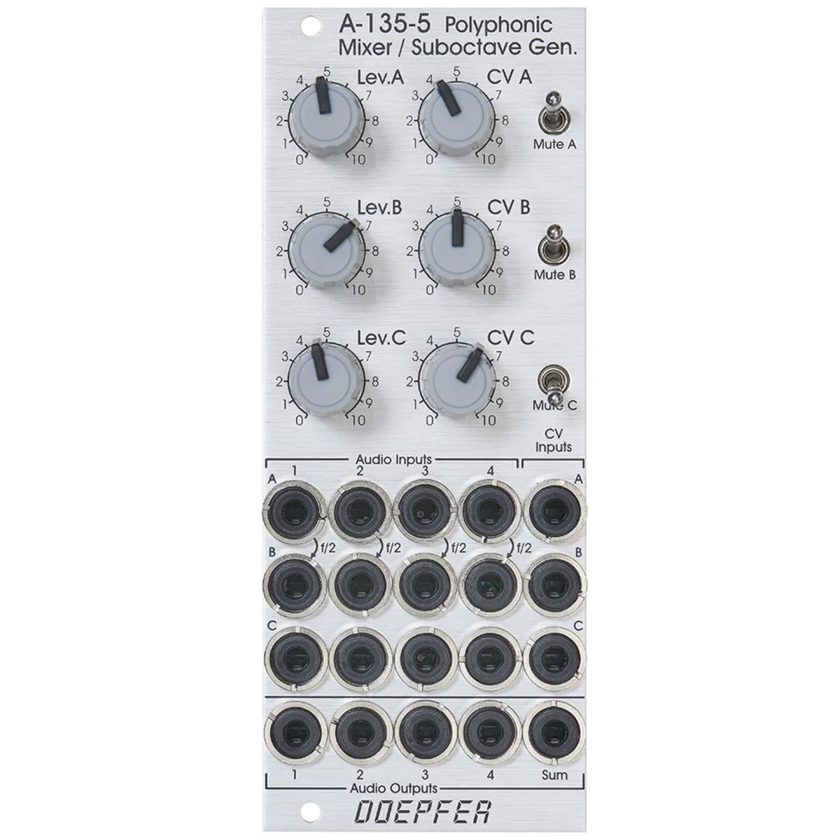 A-135-5 Polyphonic Mixer - VCA Modular Synthesizer