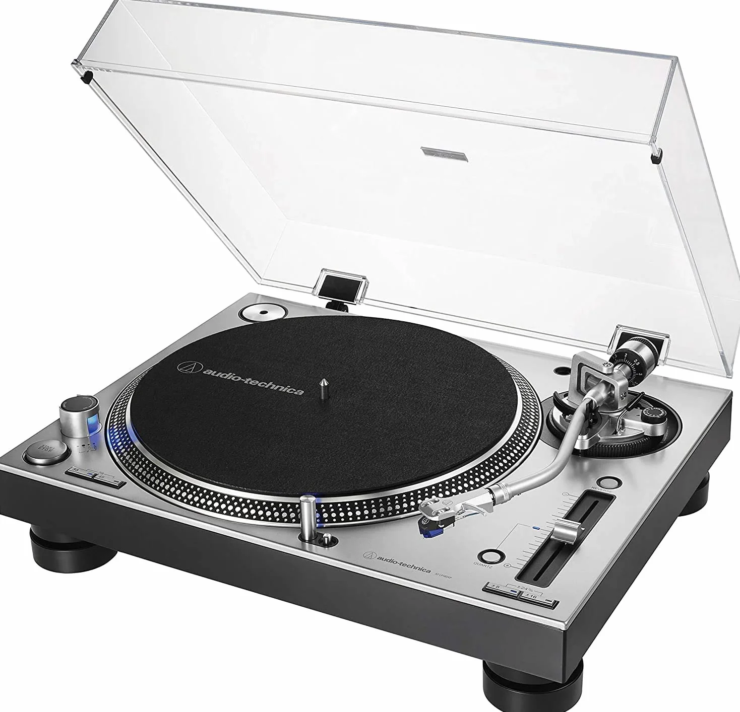 Audio-Technica AT-LP140XP Professioneller Plattenspieler mit Direktantrieb, Silber
