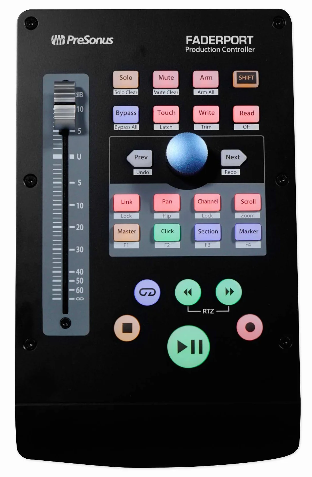 PreSonus FaderPort, DAW-Mixer-Controller für Musikproduktion mit Studio One Artist, Ableton Live Lite, Software-Bundle für Aufnahme, Streaming und Podcasting
