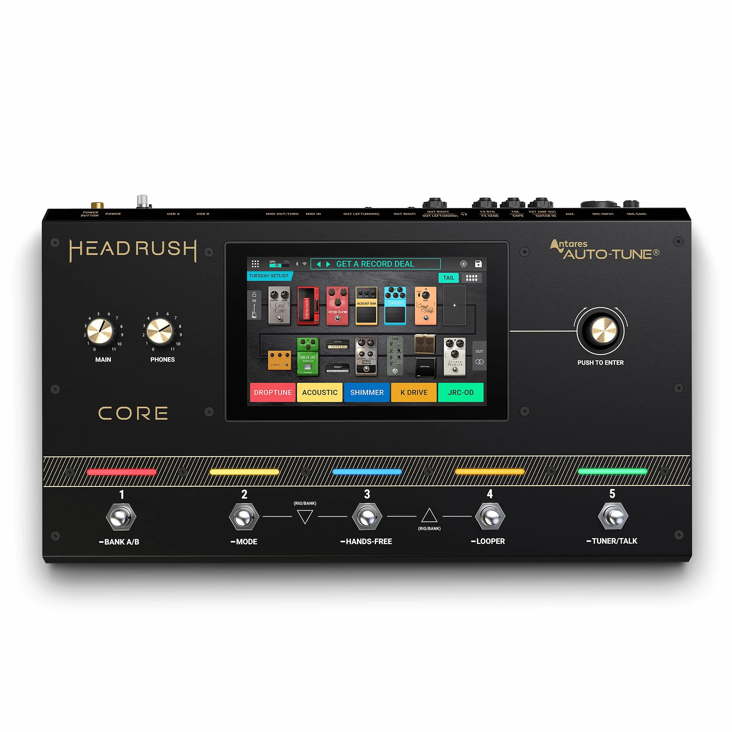 HeadRush Core - Gitarre und Vocal Multi Core Effekt Amp Modelling Prozessor mit Cloning, Looper, Antares Auto-Tune, WLAN, Touchscreen und Bluetooth