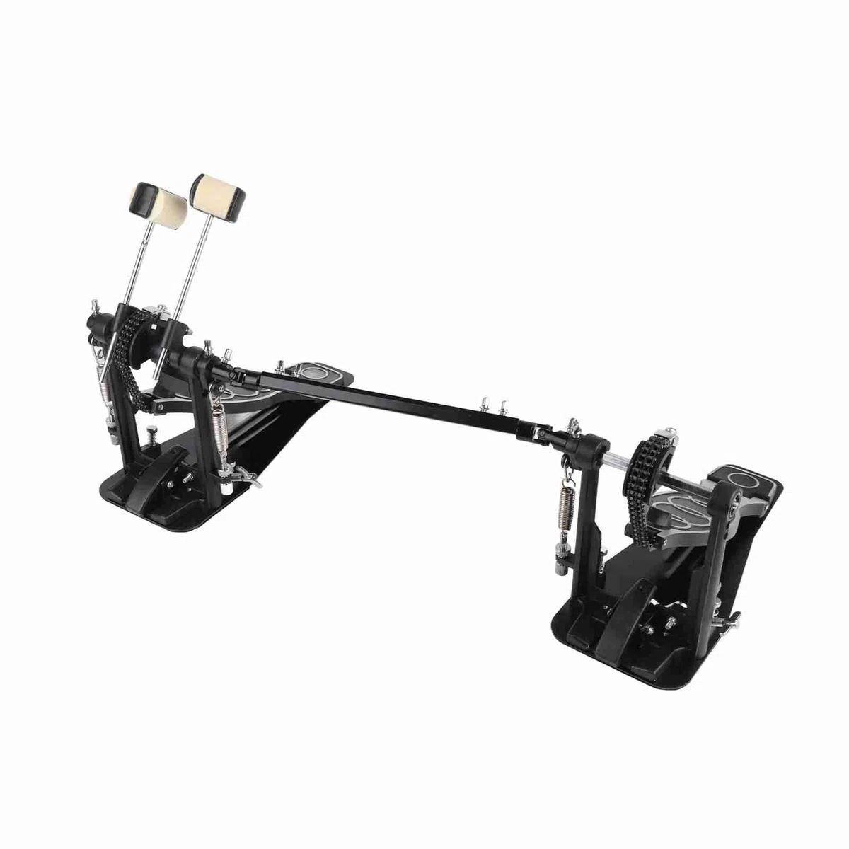 Fußmaschine, Doppelpedal Drum Pedal, Bass Kick Drum Pedal, Doppeltrommelpedal Langable stabile Leistung für Schlagzeuger Zinkaluminium