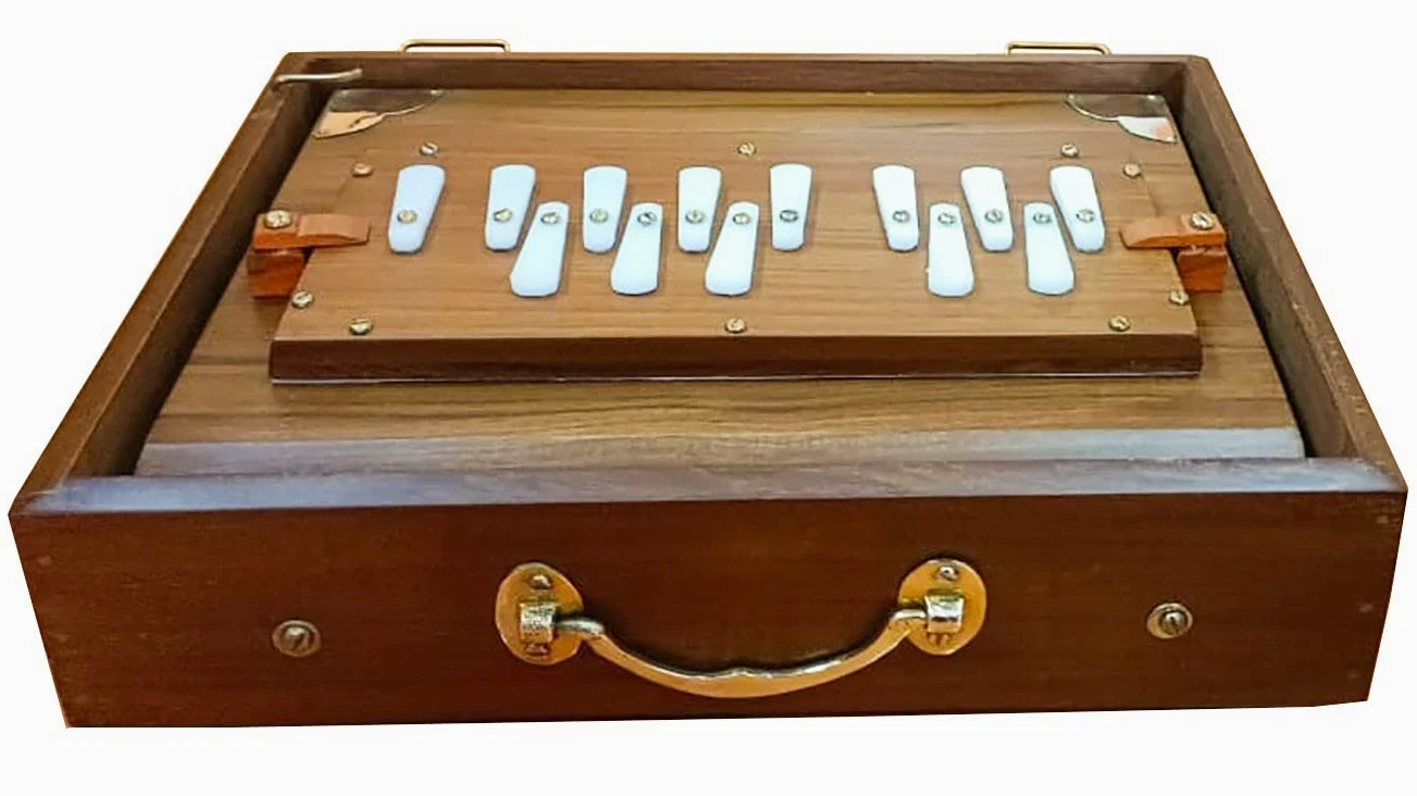 Kompakte Shruti-Box, 33 cm, 440 Hz, hochwertiges Teakholz, volle Reichweite, tiefer Klang