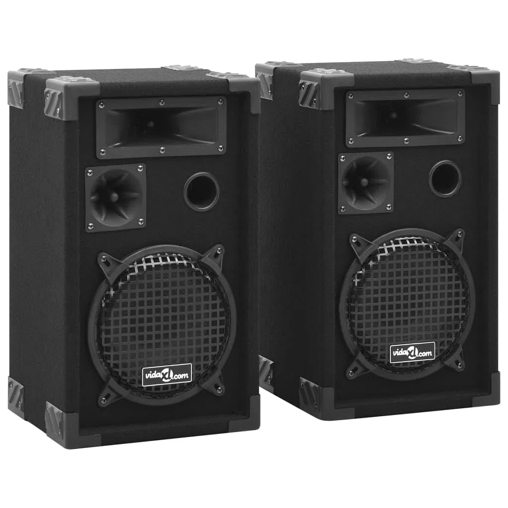 vidaXL 2X HiFi Bühnen Lautsprecher Professionell Passiv Eckenschutz Konzert Lautsprecherbox Bass Box Subwoofer Soundsystem Party Disco 800W