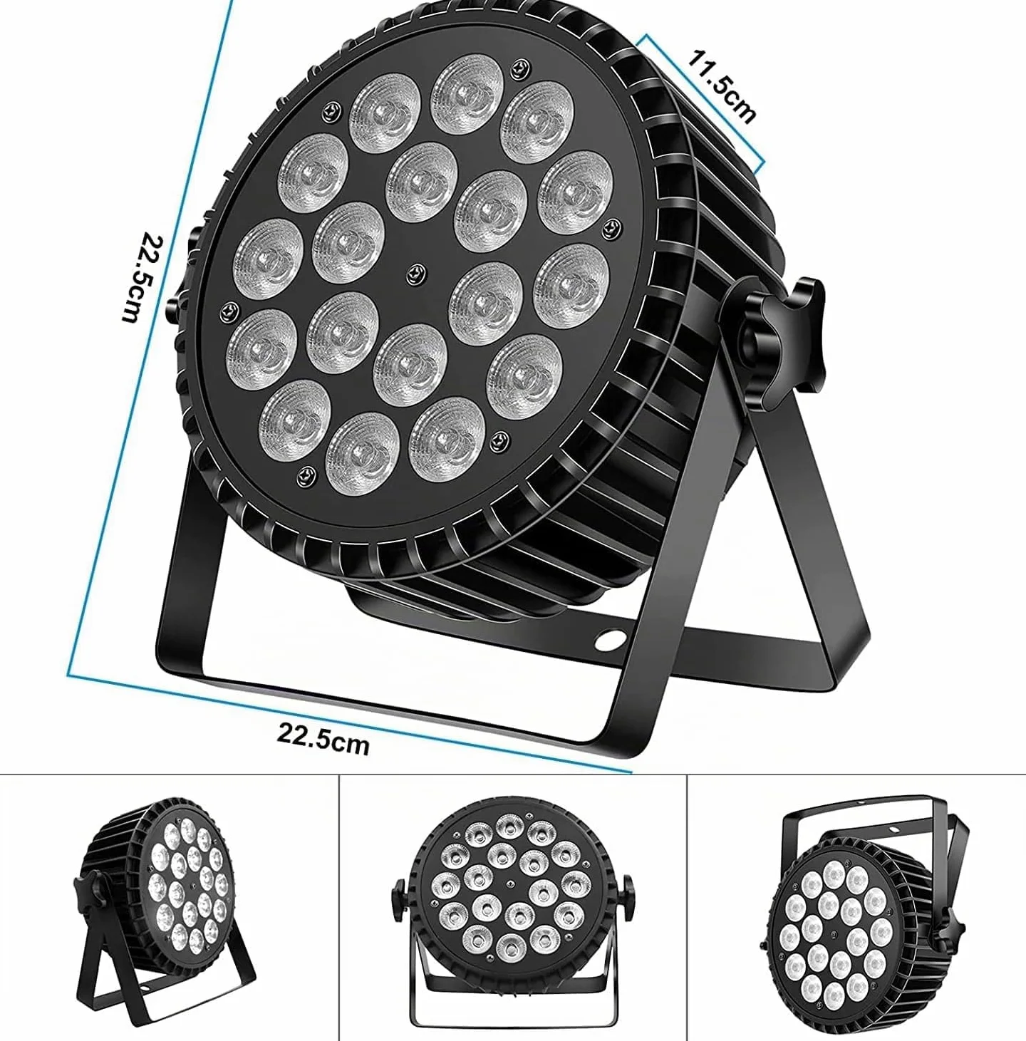 4PCS 200W 18 LED Par Scheinwerfer 8CH Par LED Licht RGBW+DMX Strobe Sound Aktiv Modus LED Bühnenlichter Strahler Discolicht Partylicht für Hochzeit/Partys/Kirche/Club/DJ-Live-Show