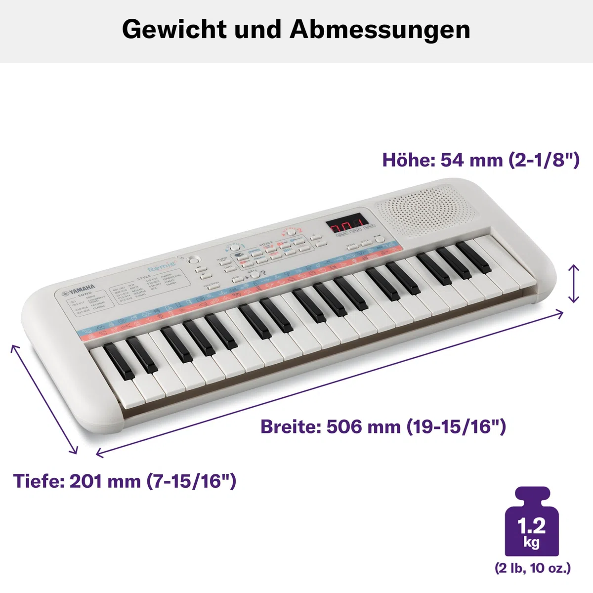 Yamaha Remie PSS-E30 Mini Keyboard, weiß – Kompaktes Keyboard für Kinder mit Mini-Tastatur