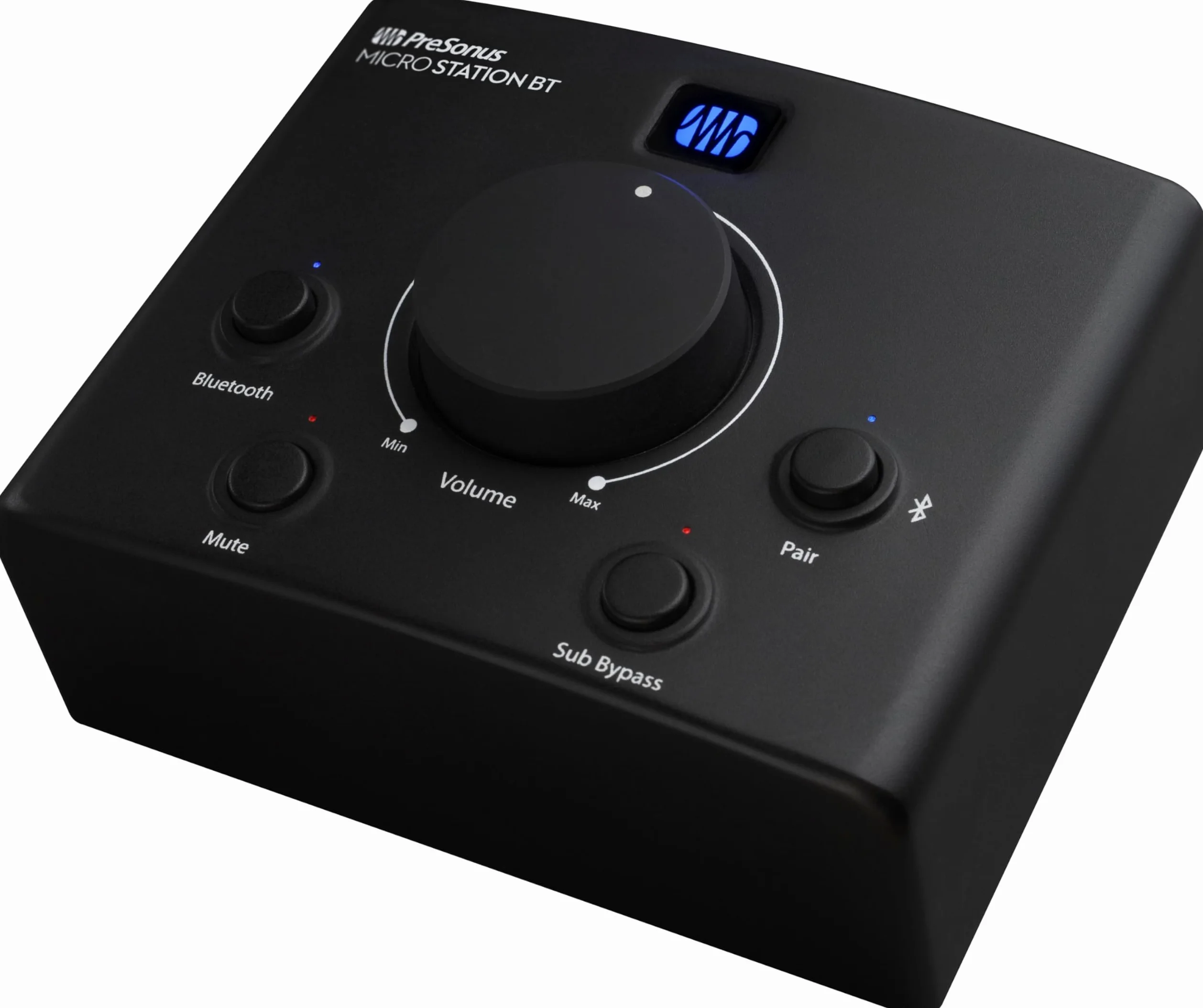 PreSonus MicroStation BT, 2.1 Lautsprecher-Monitor-Controller mit Bluetooth-Konnektivität und Subwoofer-Ausgang