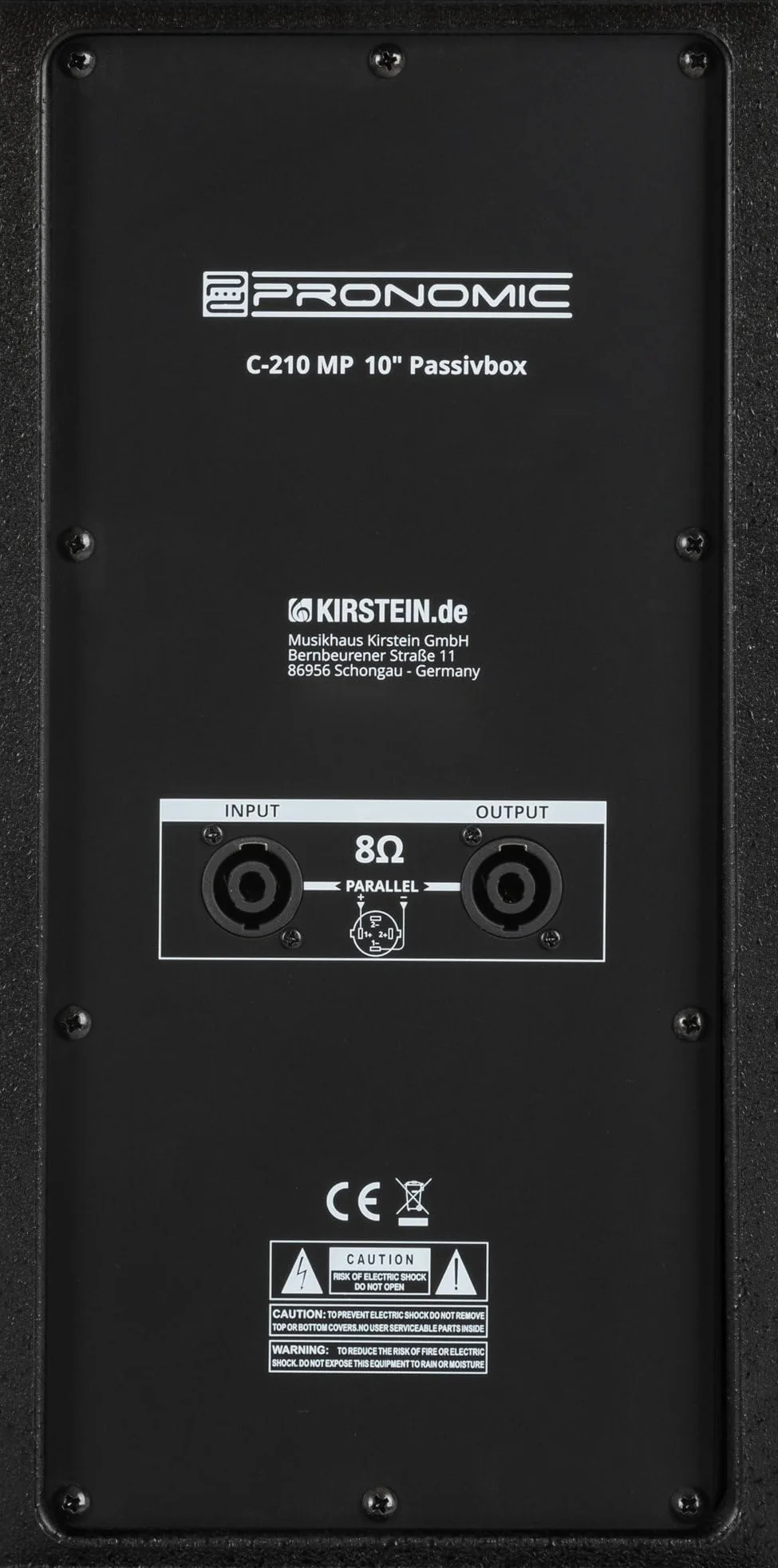Pronomic C-210 MP 10" Passivbox Stereo Set - 2 Passive 2-Wege Boxen - Belastbarkeit: je 200 Watt (RMS), 800 Watt (Peak) - Impedanz: 8 Ohm - Max. Schalldruckpegel: 123 dB - Schwarz