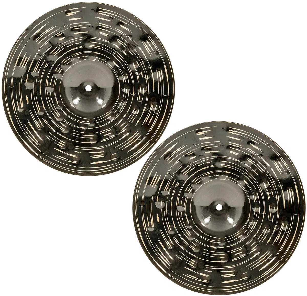 Meinl Cymbals Classics Custom Dark Hihat — 15 Zoll (Video) Schlagzeug Becken Paar (38,10cm) B12 Bronze, Dunkles Finish (CC15DAH)