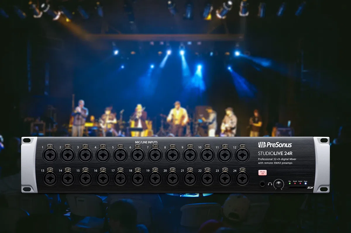 PreSonus StudioLive 24R, Rackmount-Digitalmischer, 32-Kanal, Stagebox und Audio-Interface, 26 Eingänge