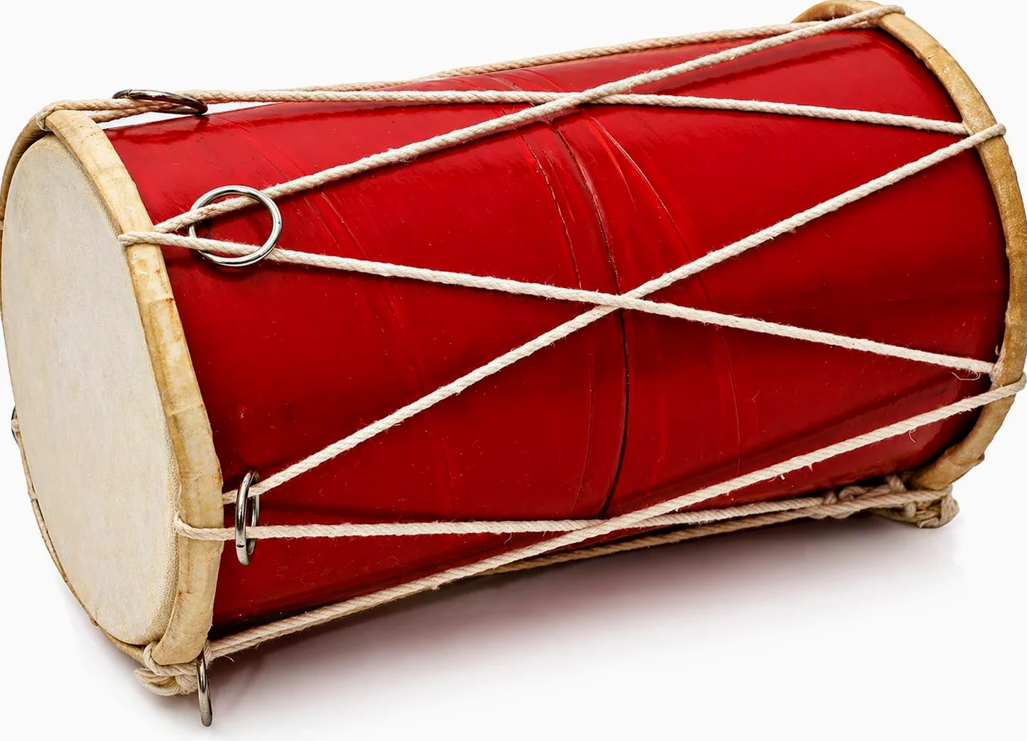 Small 25 x 15 cm Compact Dholak Drum Set, Handmade Wood & Leather Classical Indian Hand Percussion Drums, World Musical Instruments Punjabi Tabla Dhol Dholki For Decor & Travel Gift For Music Lovers