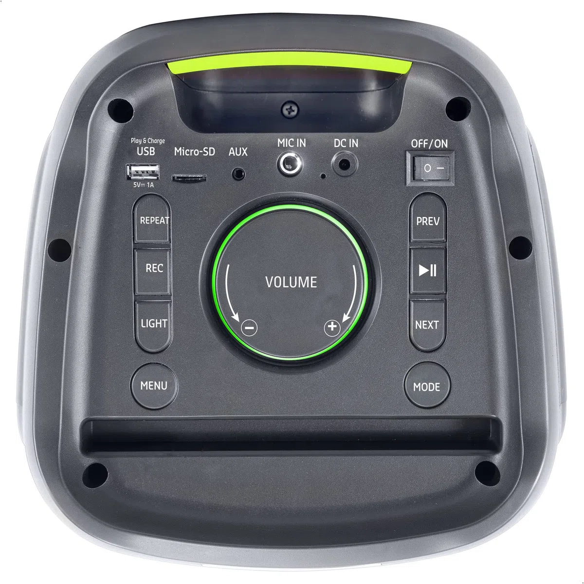Ibiza - LYRA400-2x6,5"-300W batteriebetriebene Lautsprecher mit beleuchtetem Tieftöner, Bluetooth, Micro-SD, AUX und USB - Schwarz
