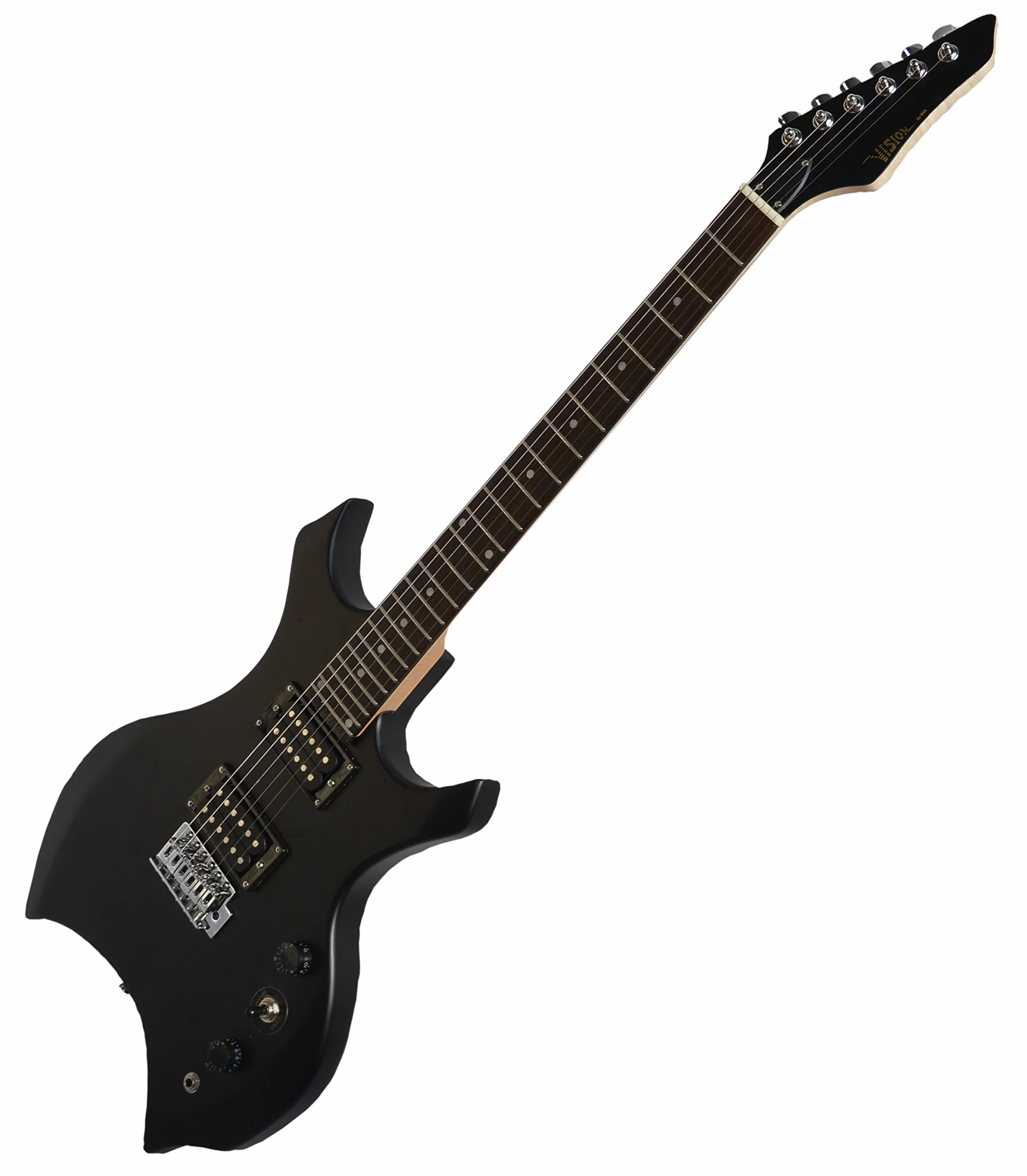 ELEKTROGITARRE - MATT-SCHWARZ - E-GITARRE MIT MASSIVHOLZKÖRPER - HEAVY METAL + KABEL XE600BM
