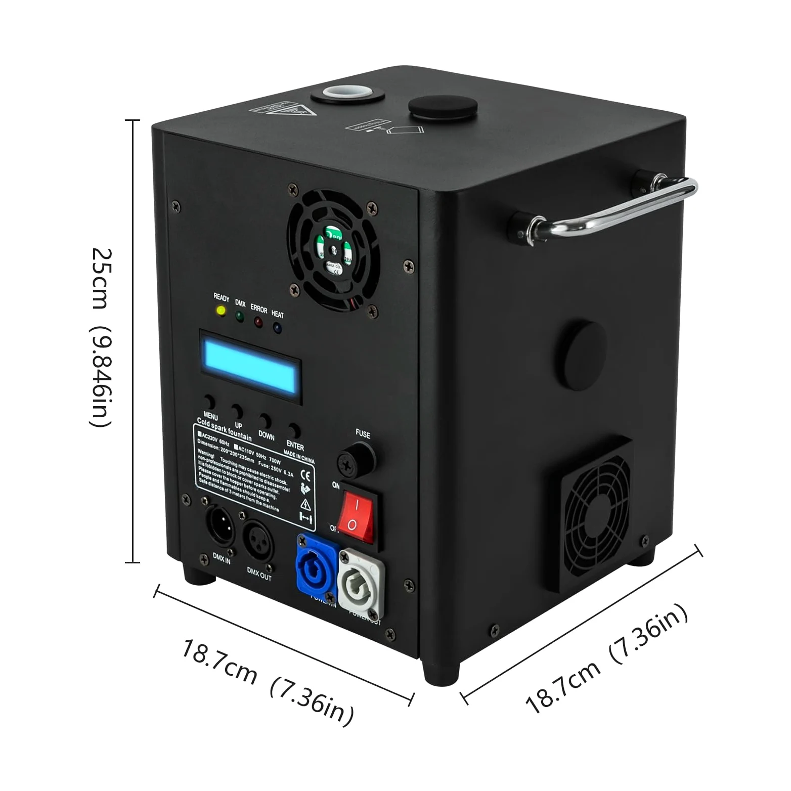 Pyrotechnikmaschinen 700W - BüHneneffekt Spark Machine Sparking Effekt mit Fernbedienung Cold Spark Feuerwerksmaschine DMX Sparkular Funkenmaschine für Bar Party