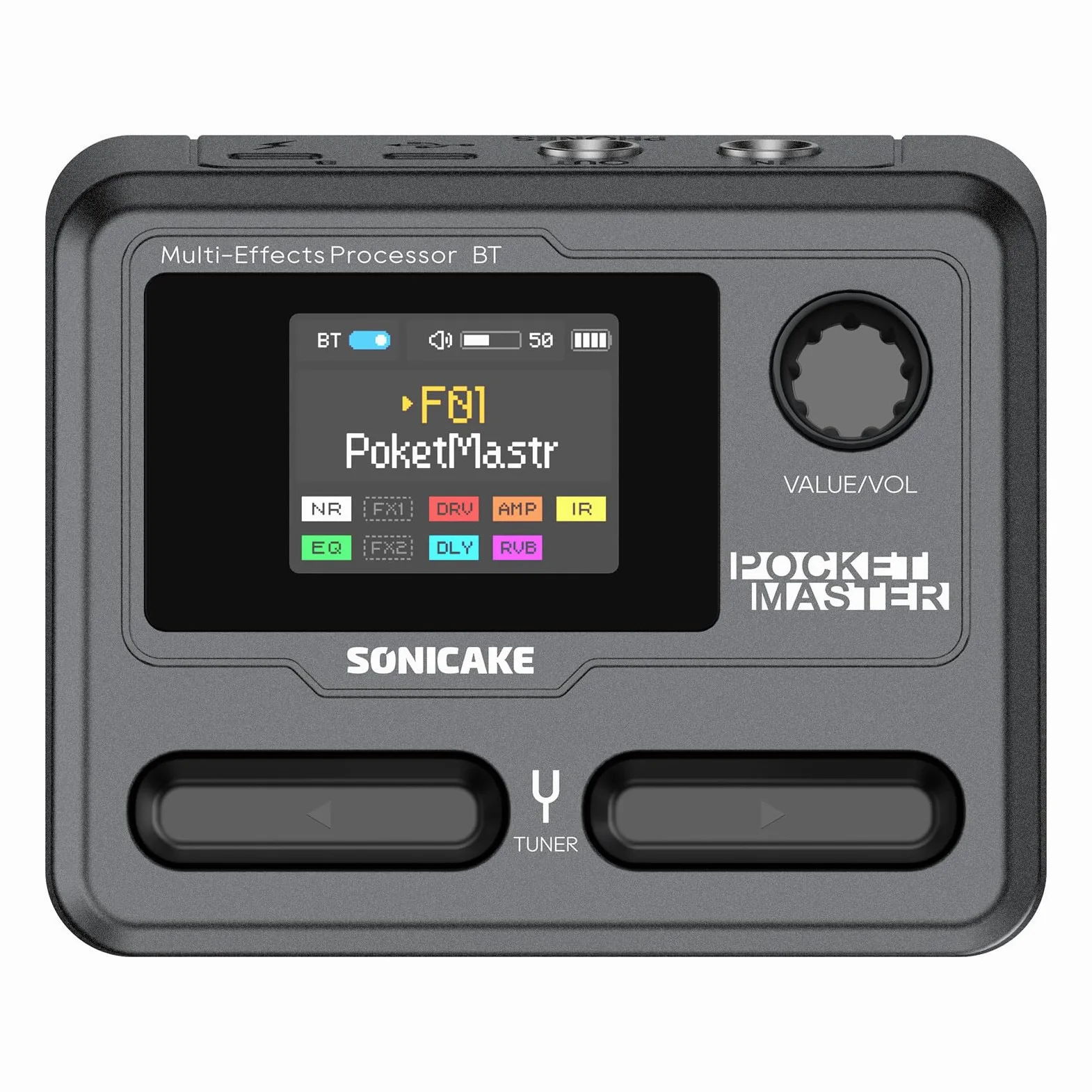 SONICAKE Gitarren Effektpedal Multi-Effekte 9 Effektmodule 100 Presets 20 Amp/Cab Gitarren Effektprozessor OTG USB Audio Interface BT mit APP Pocket Master Schwarz