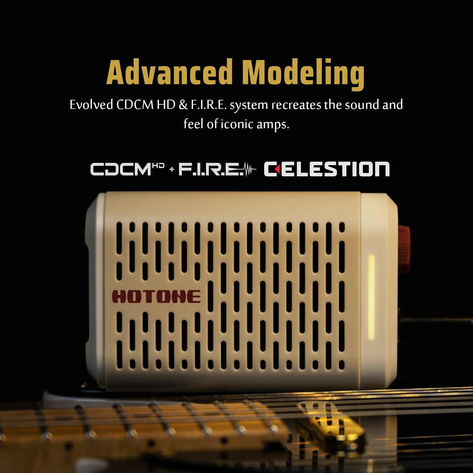 HOTONE Mini Verstärker mit Modeling-Funktion, multifunktionaler BT Gitarren Bass IR Lautsprecher mit Multi FX Mobile App Pulze Mini AP-5