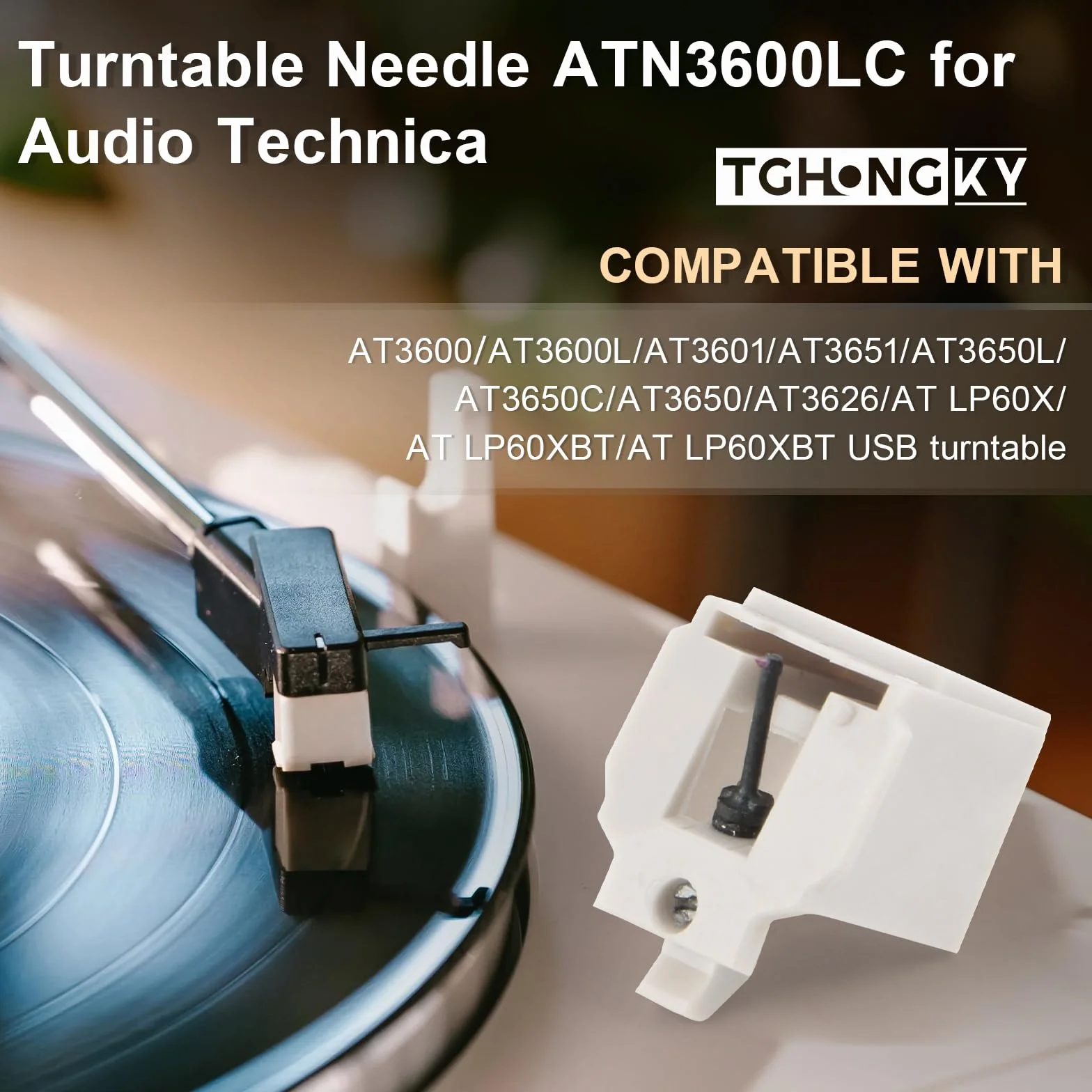 2 Stück Ersatznadel für Audio -Technica ATN3600LC Nadel Erast für Audio -Technica Plattenspieler Ersatznadel mit Reinigungsbürste