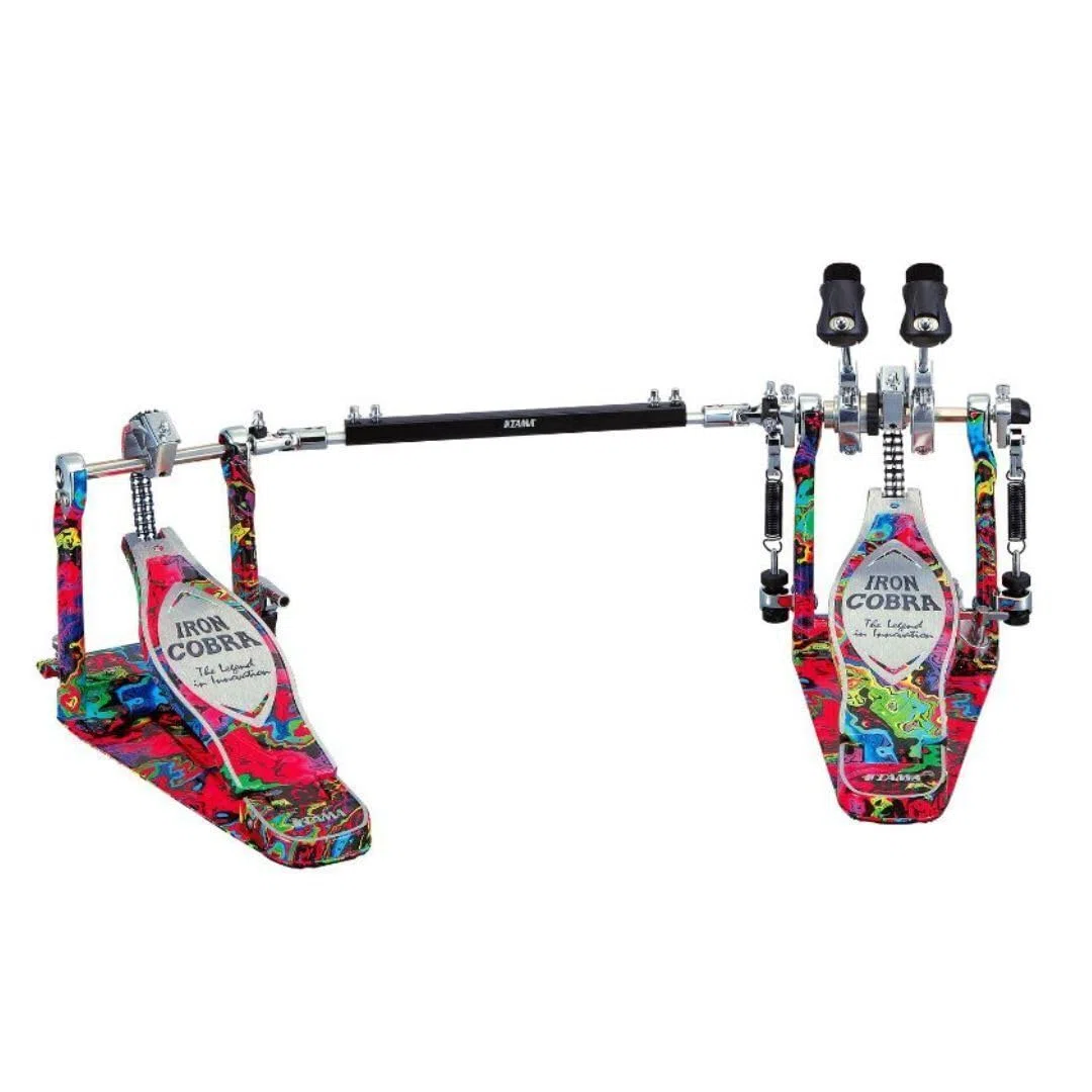 Tama HP900PWMPR Doppelpedal Iron Cobra Power Glide Psychedelic Rainbow - Doppelfußmaschine