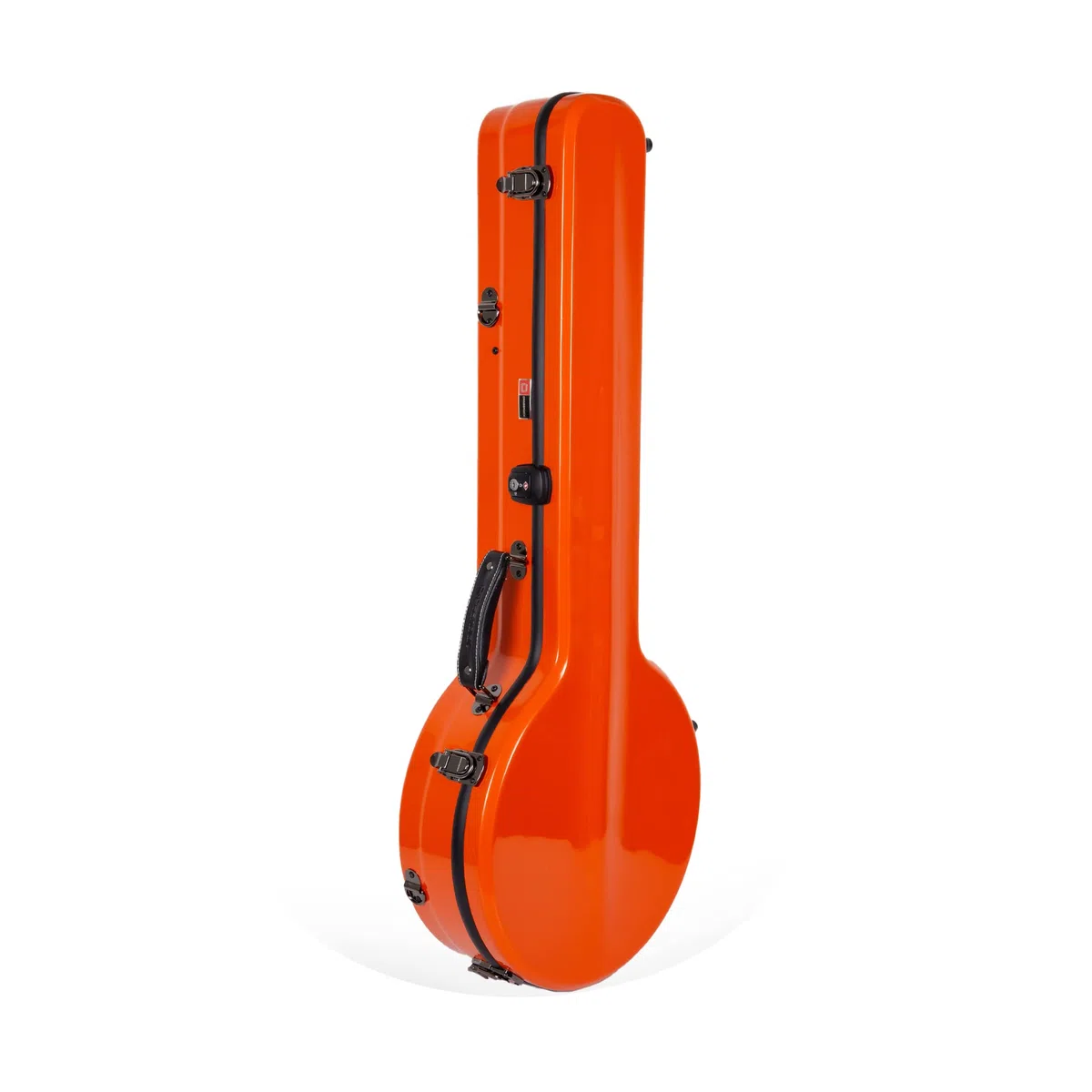 Crossrock Fiberglas Banjo-Koffer – passend für Mastertone & die meisten 5-Saiter-Modelle, mit Innenfach, Rucksackgurten, Hygrometer, TSA-Schloss – Orange (CRF2023MBJOR)