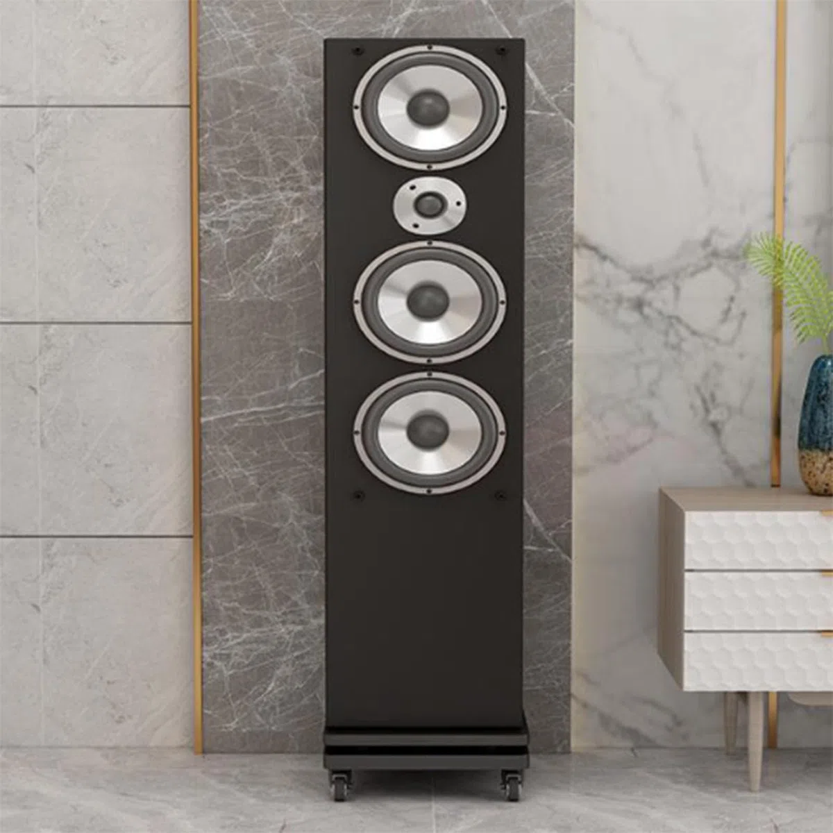 Subwoofer Lautsprecherständer, Lautsprecherisolationsständer, Subwoofer Audioisolationsplattform mit Rädern für Standardlautsprecher,A,30 * 35 * 8CM