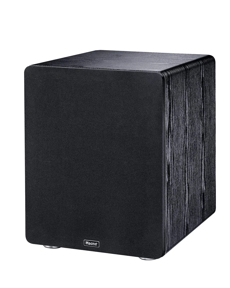 Magnat Alpha RS 12, Aktivsubwoofer mit 300 mm großer Membran und bis zu 240 Watt Leistung | Aktiver Frontfire-Bassreflex-Subwoofer mit 30-cm-Tieftöner, 120/240 W, 20-200 Hz, variabler Trennfrequenz und Phase.